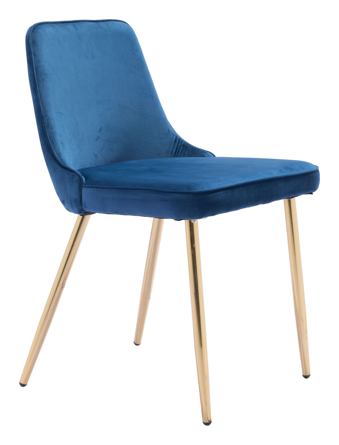 19.7" x 24.2" x 33.5" Navy Velvet Steel Dining Chair