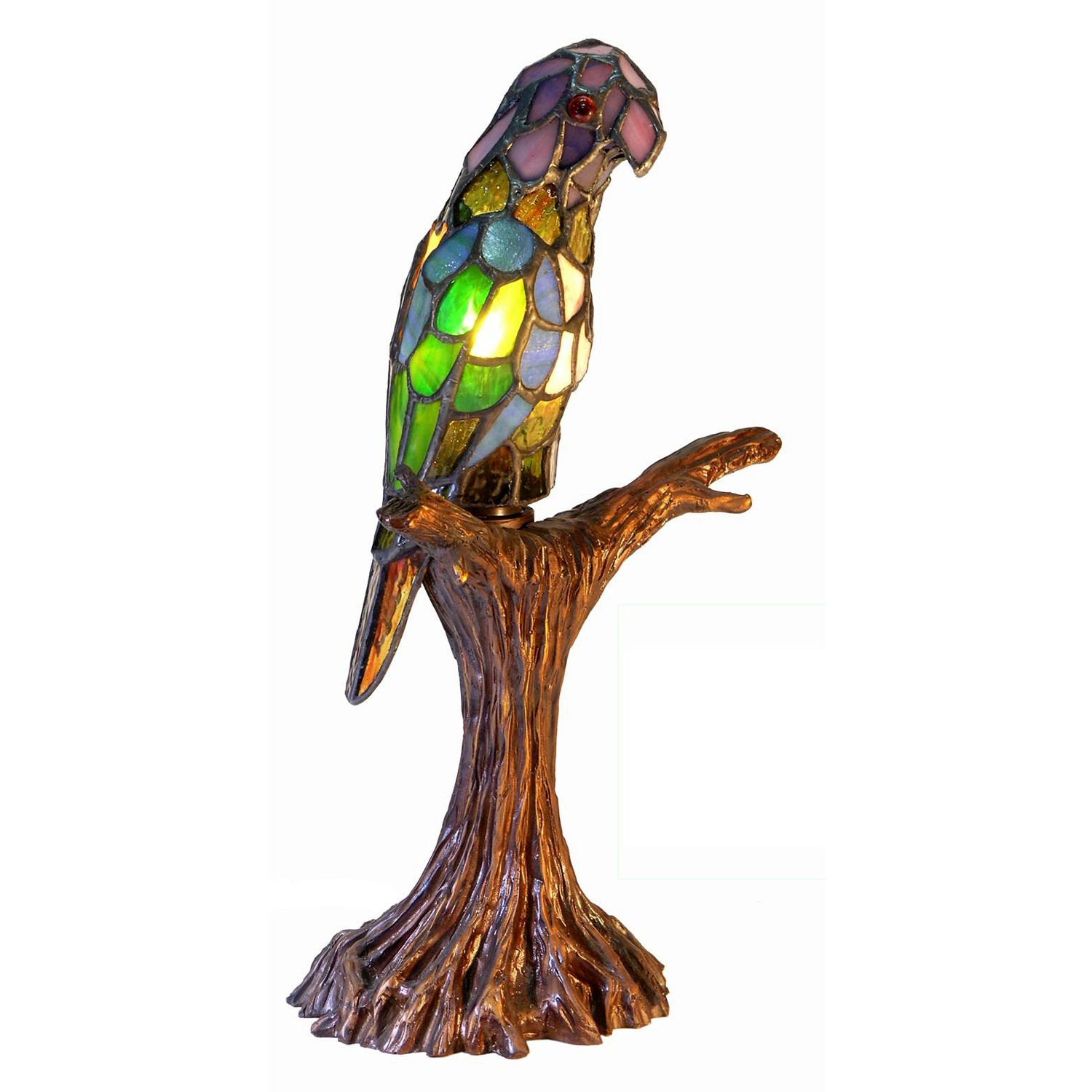 Tiffany-style Parrot Accent Lamp