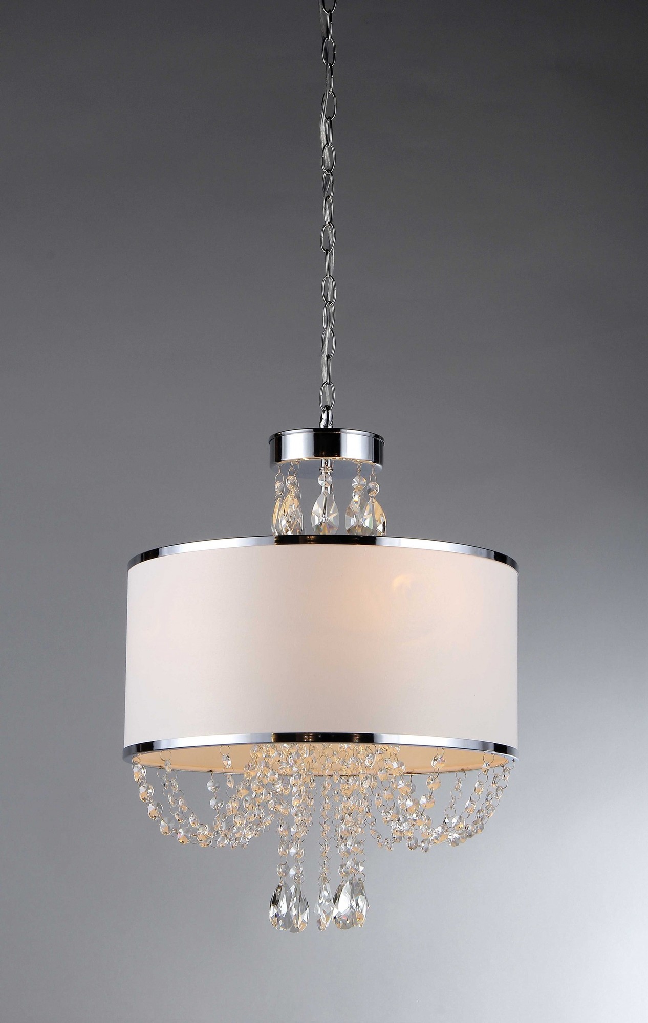 Hera' Shaded Crystal-detailed 4-light Chandelier