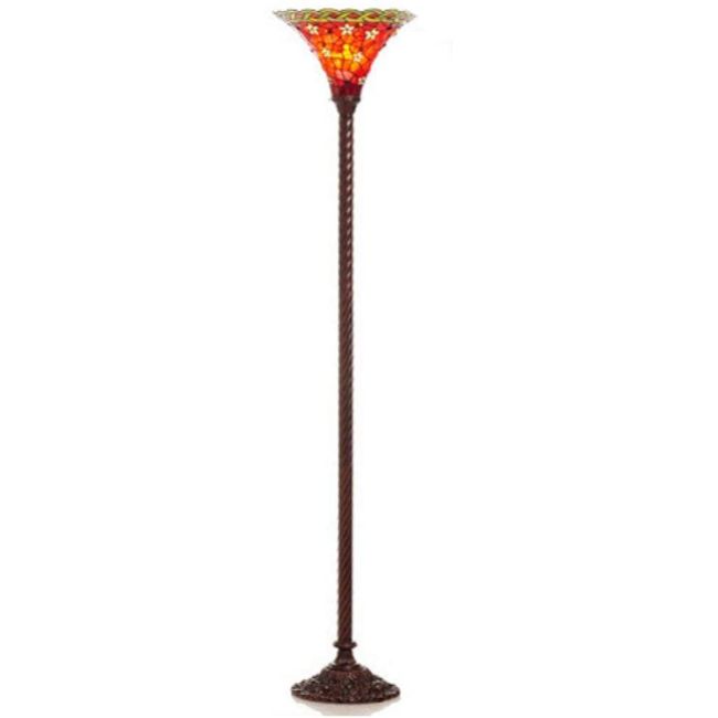 Tiffany-style Vintage Star Torchiere Lamp