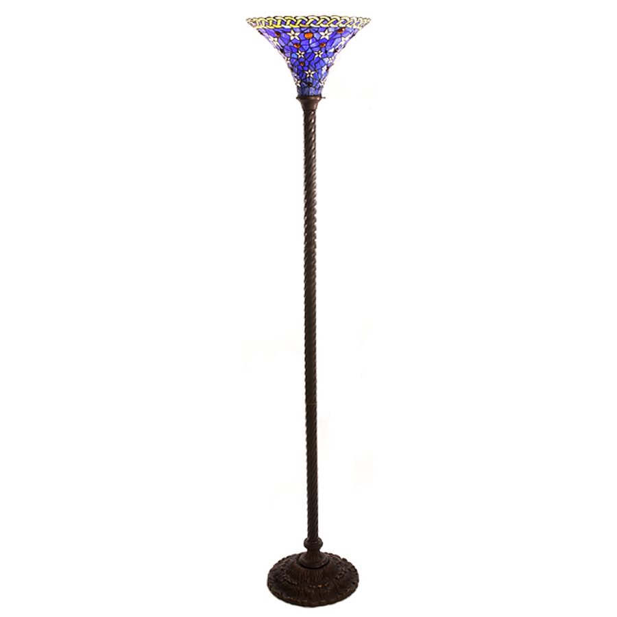 Tiffany-style Blue Star Torchiere