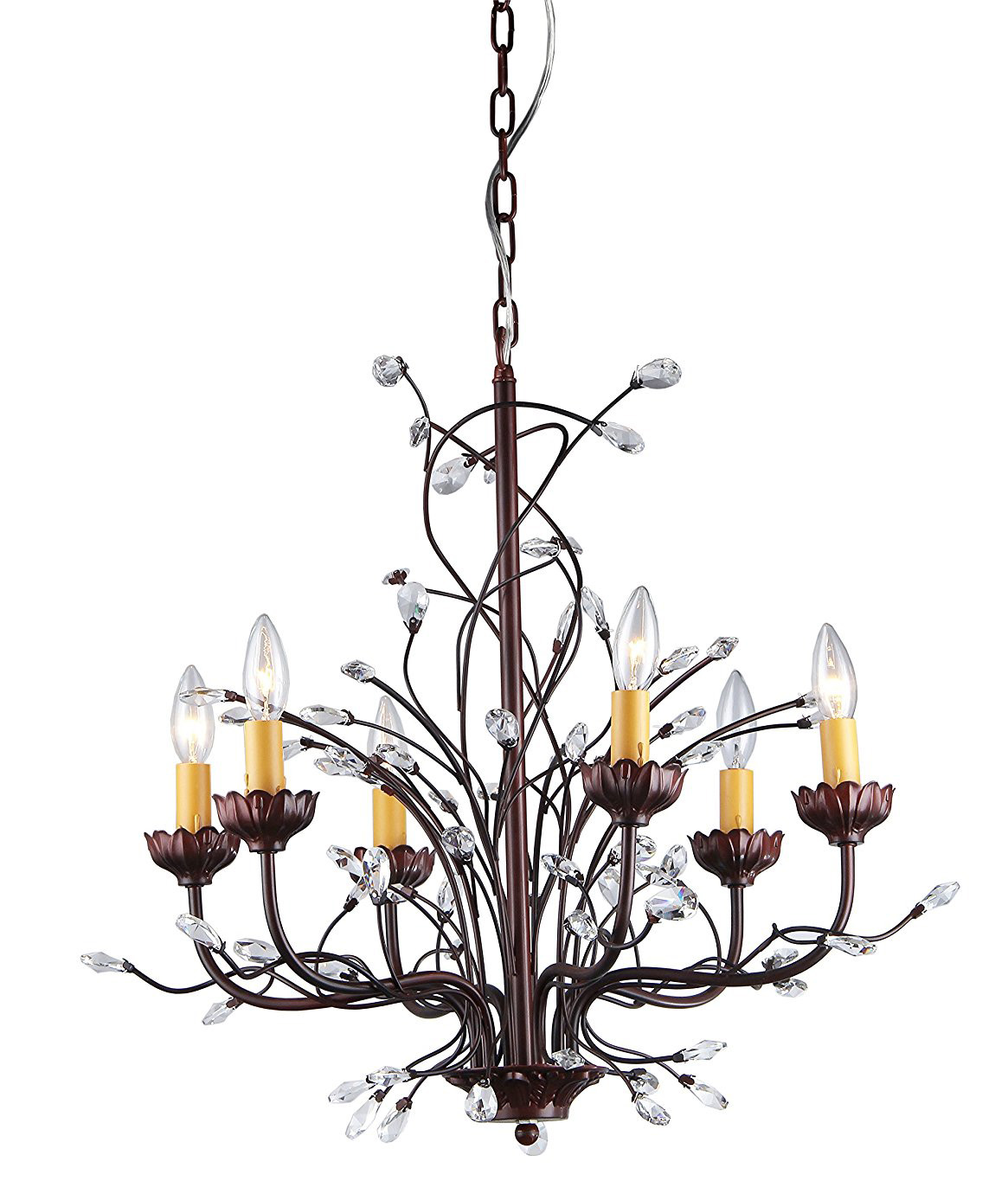 Kinsley Wonderland 6-light Crystal/ Bronze Chandelier