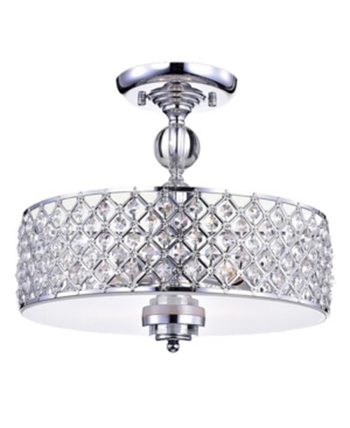 Dyesta Silver Chrome Crosshatch Round Lamp