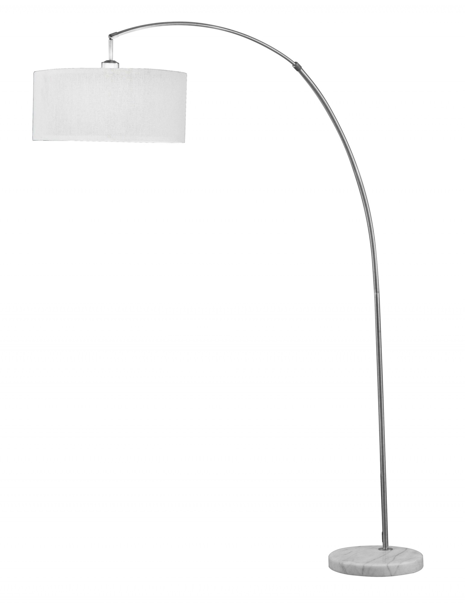 78" Brushed Nickel Marble Metal Shade Floor Lamp