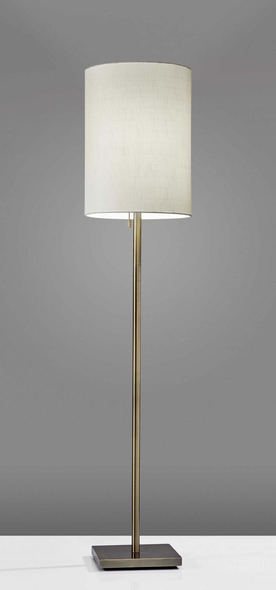 13" X 13" X 60.5" Brass Metal Floor Lamp