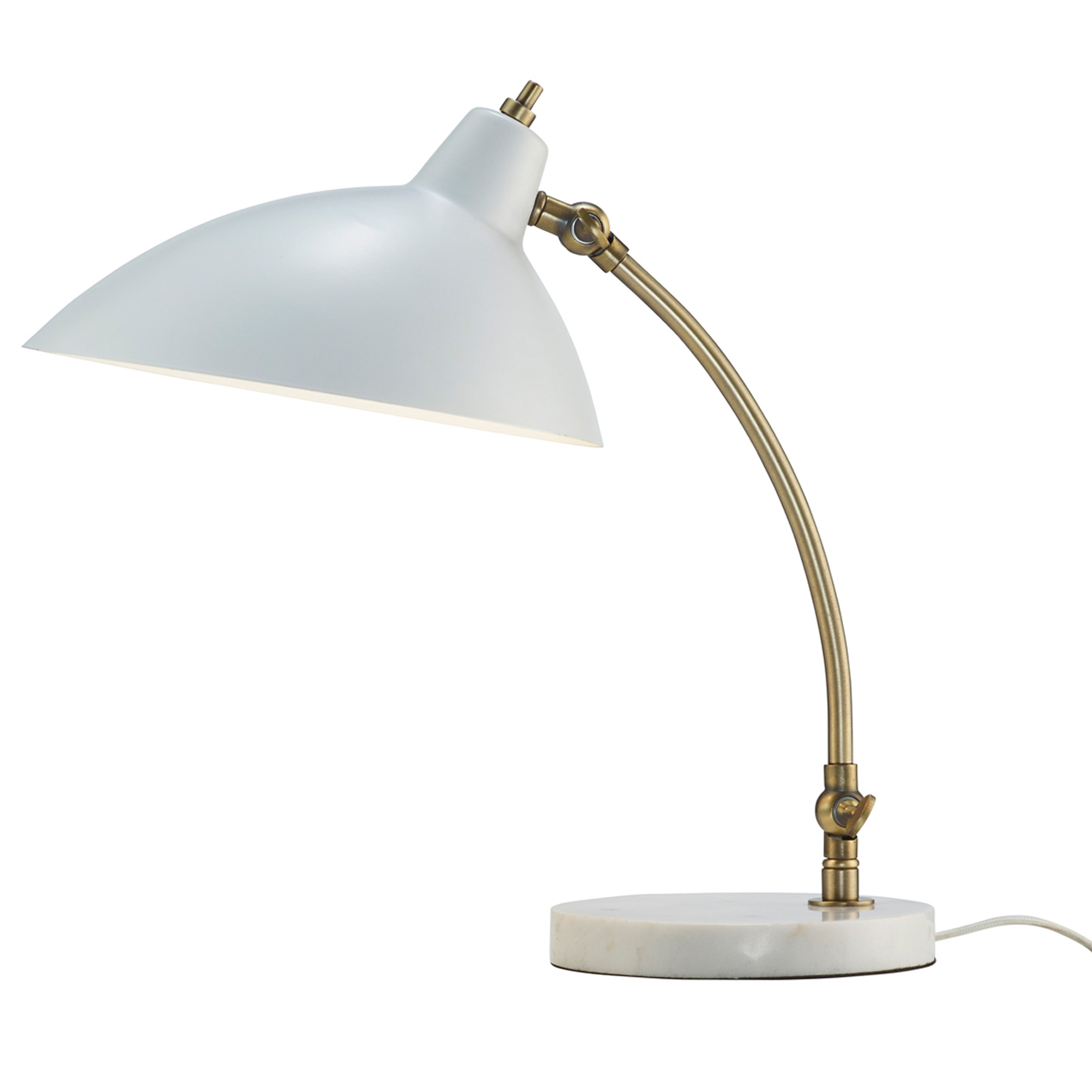 10.5" X 15-18.5" X 15-18" White Metal Desk Lamp