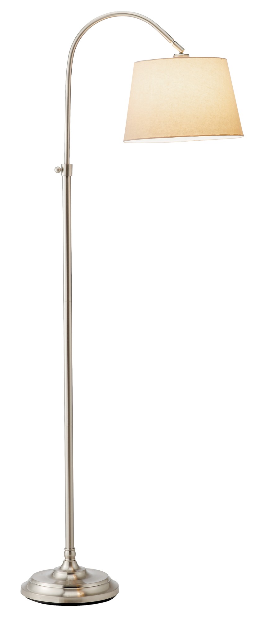 21.75" X 11" X 55-62" Brushed Steel Metal Floor Lamp