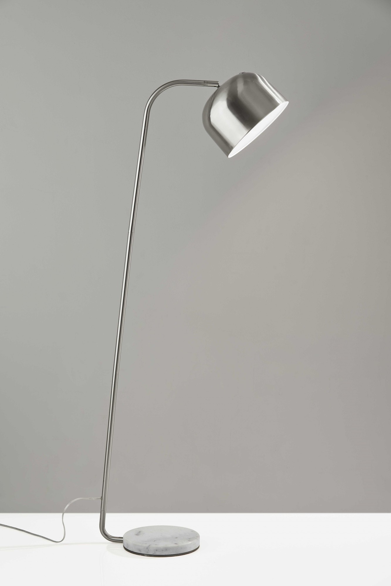 10" X 23" X 60" Brushed Steel Metal Floor Lamp