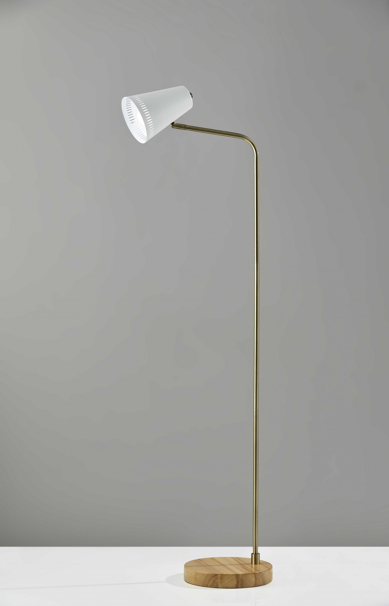 10" X 18" X 55" White Metal Floor Lamp
