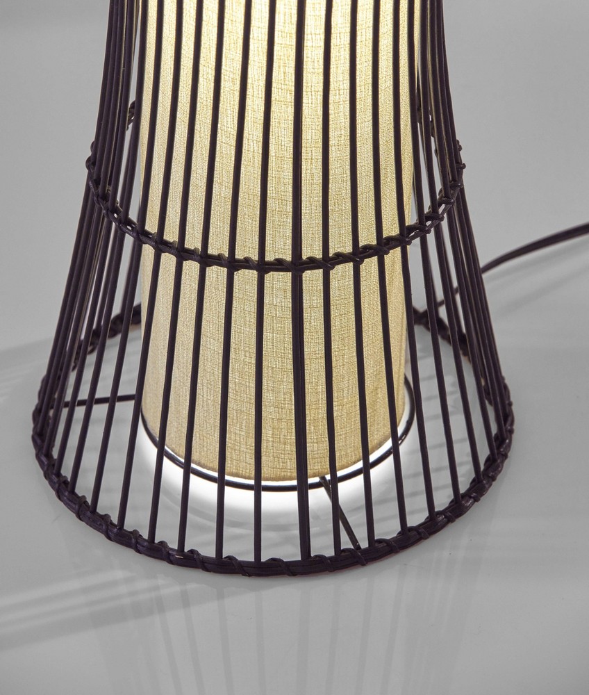 11" X 11" X 56.5" Black Shade Floor Lantern