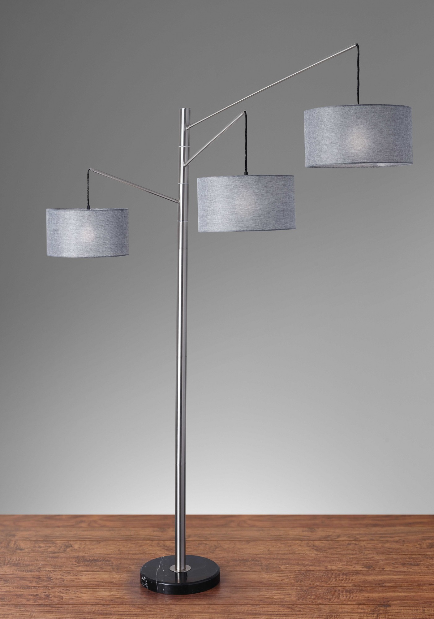 71" X 61.75" X 91" Brushed Steel Metal Arc Lamp