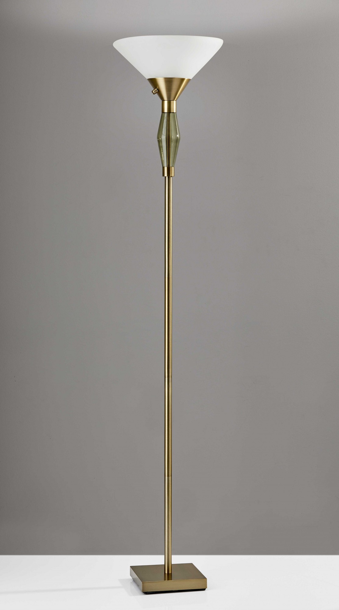 14" X 14" X 71" Brass Metal 300W Torchiere