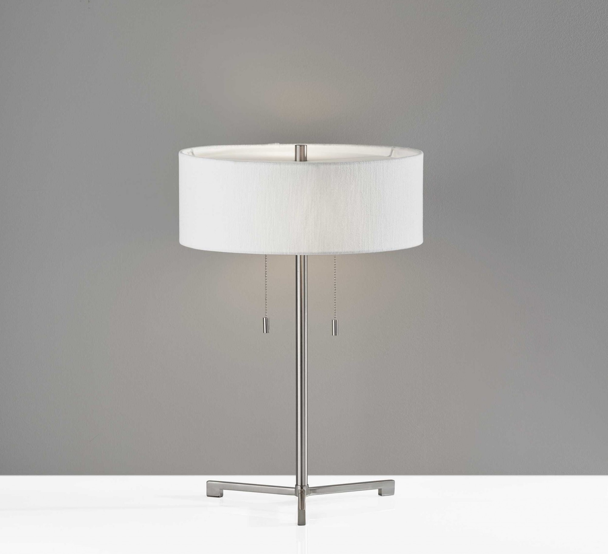 15" X 15" X 22.25" Brushed steel Metal Table Lamp