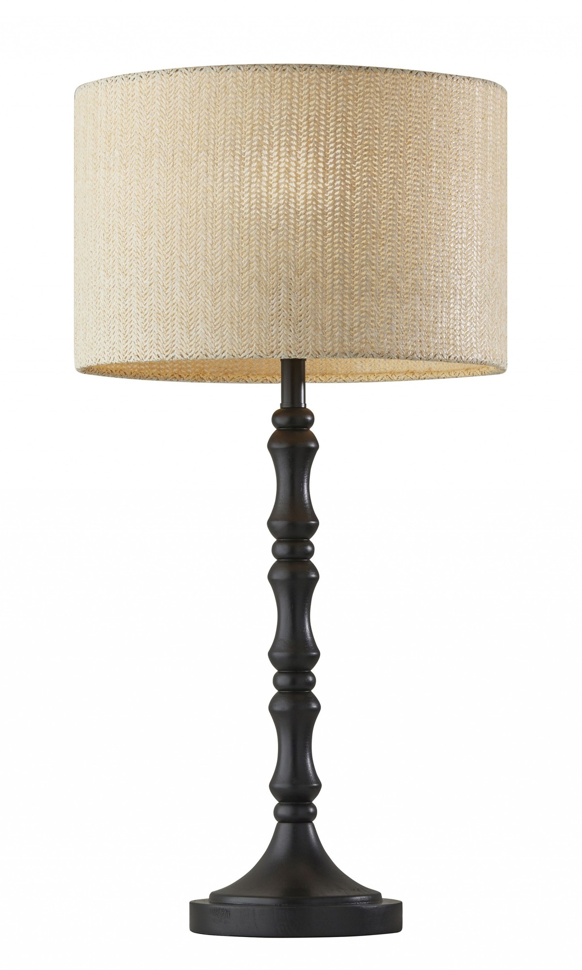 13" X 13" X 26" Black Polyresin Table Lamp