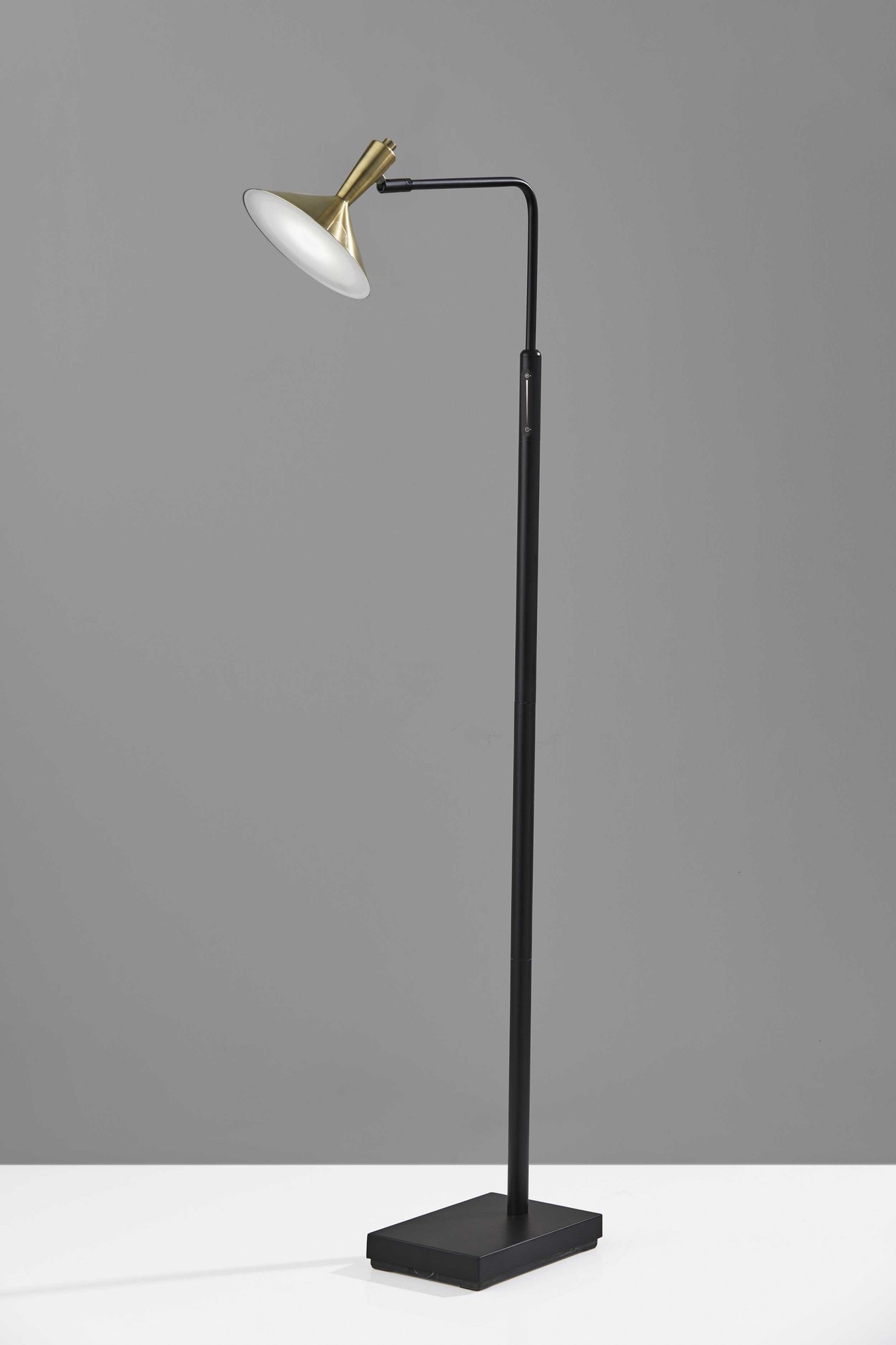 7" X 18.5" X 54" Black Metal LED Floor Lamp