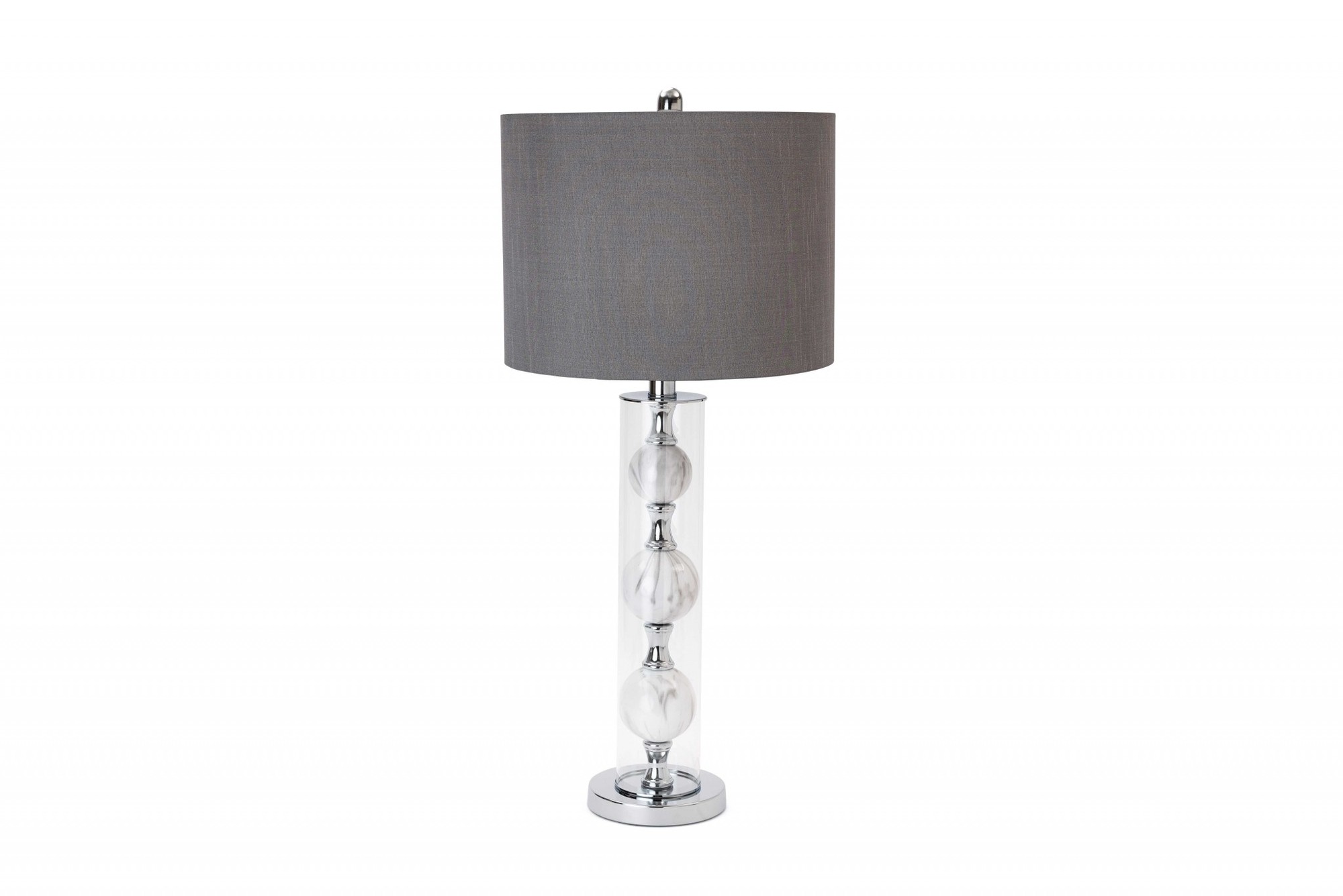 Set of 2 Metal 3-Ball Glass Table Lamp