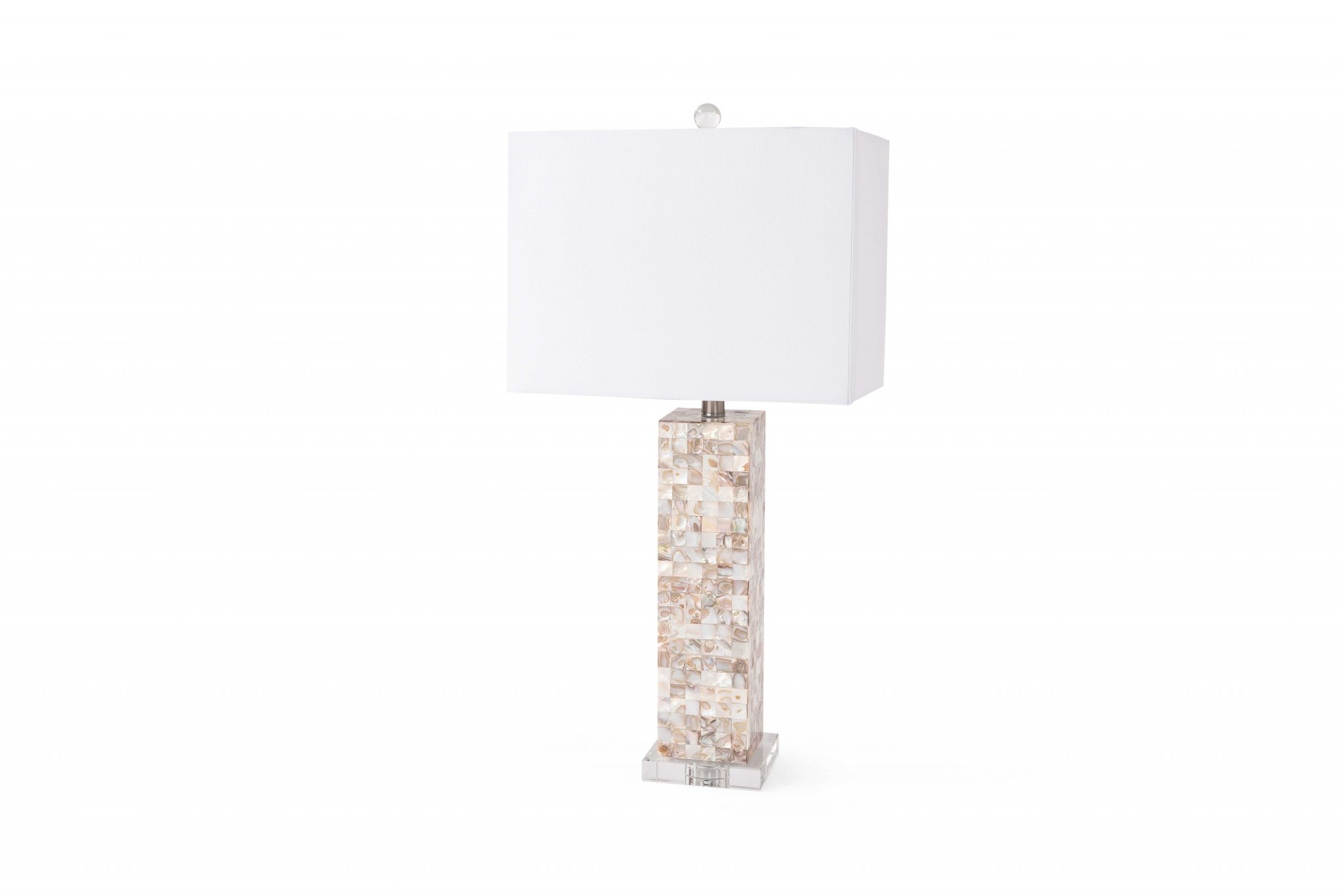 Set of 2 Mother of Pearl Sand Coastal Table Lamp