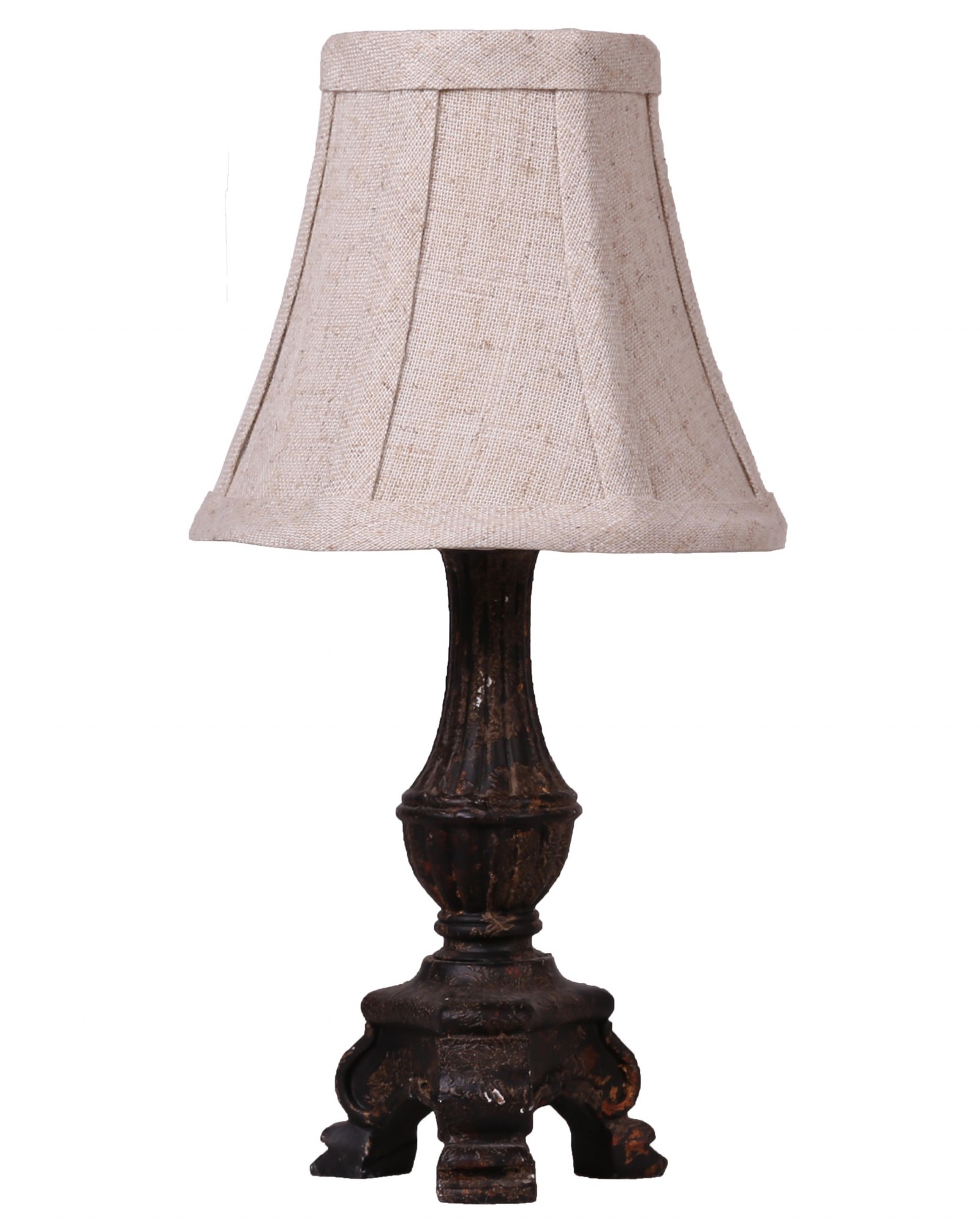 Dark Grey French Inspired Accent Lamp with Tailored Shade