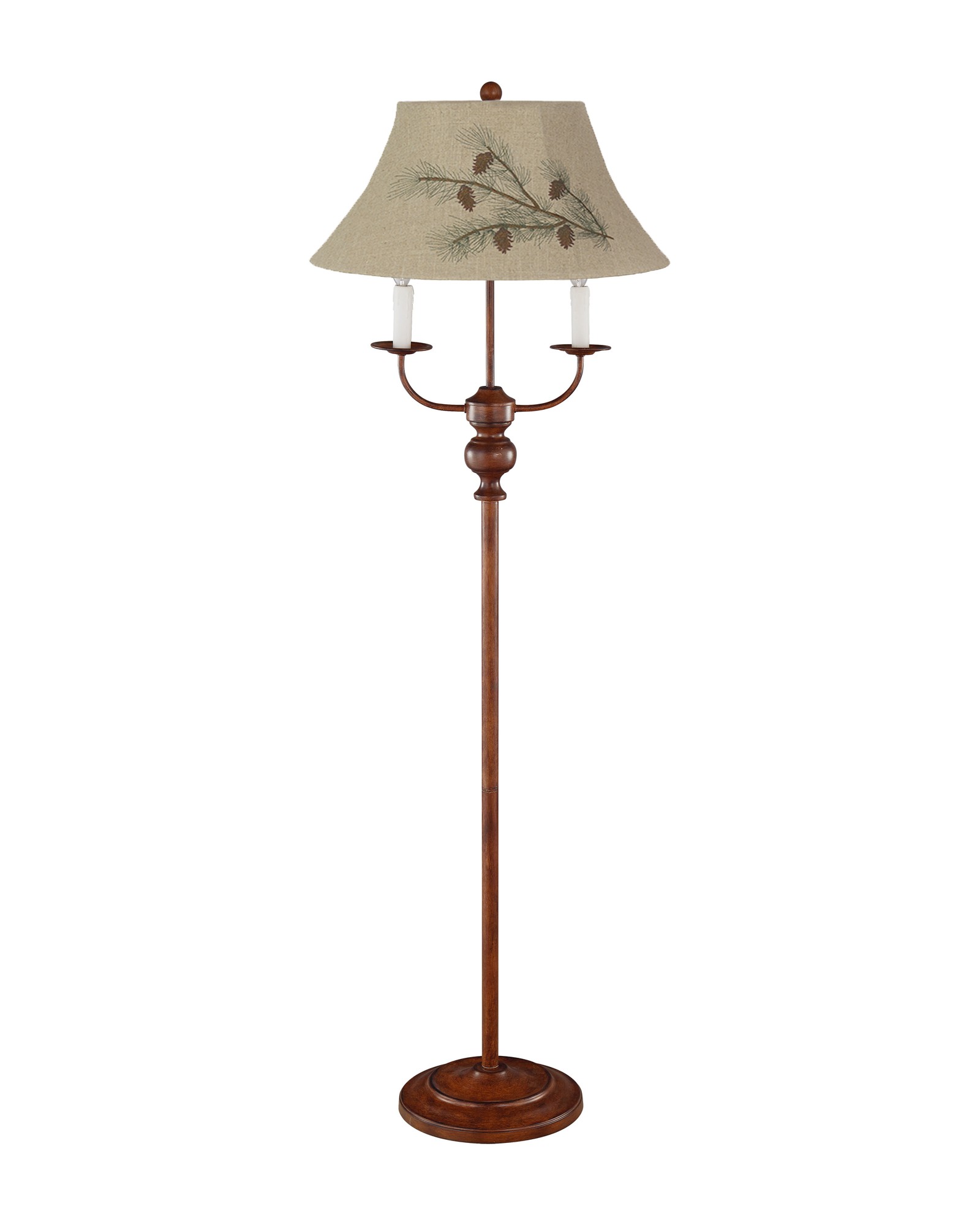Brown Floor Lamp with Pinecone Shade