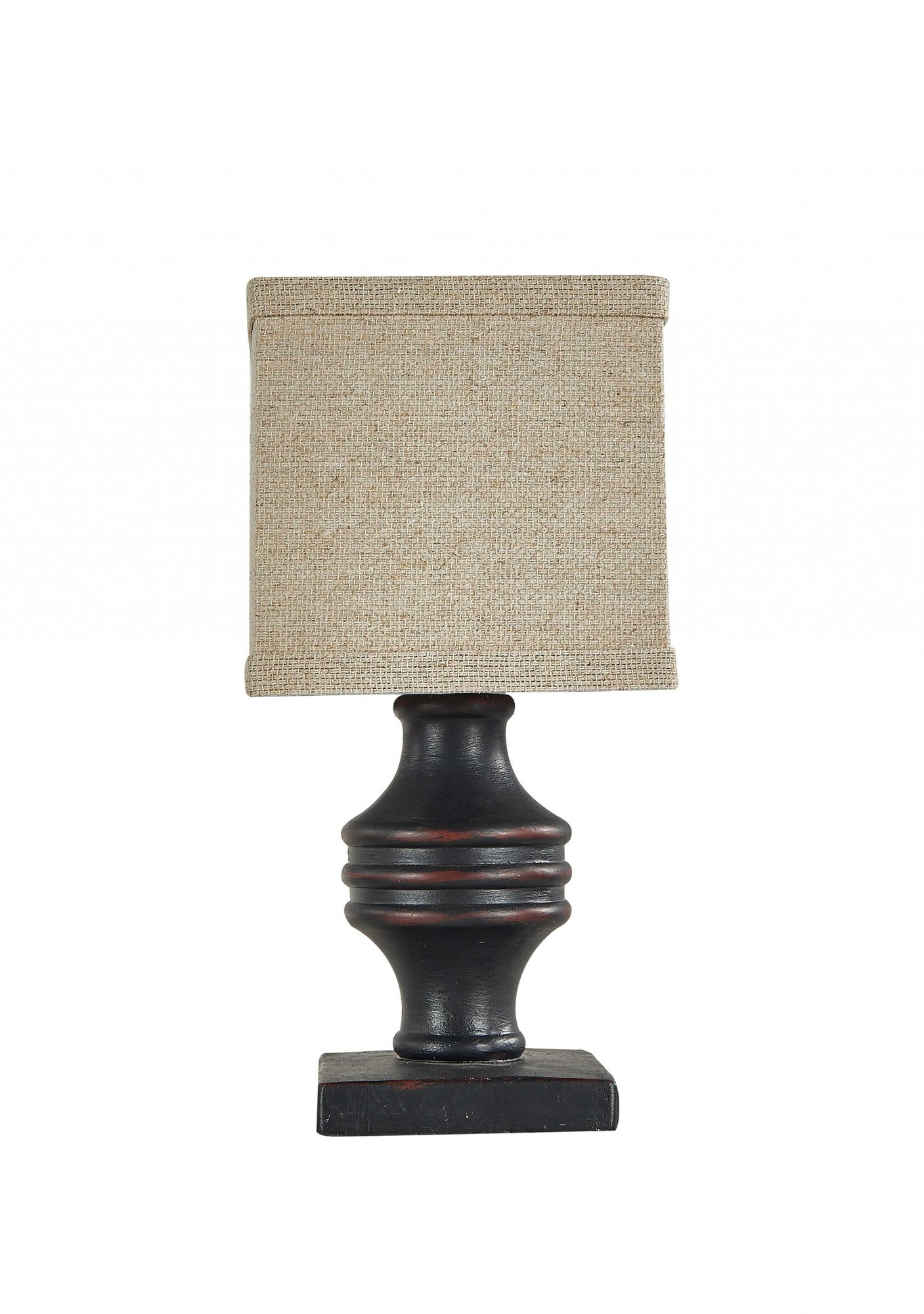 Black Accent Lamp with Neutral Shade