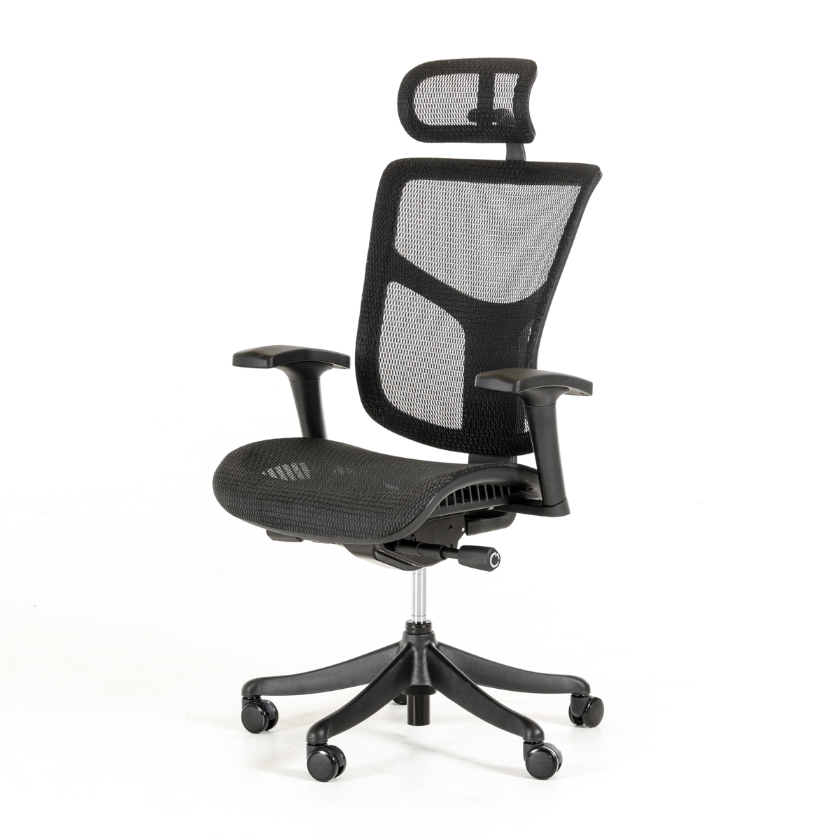 52" Black Plastic and Aluminum Office Chair