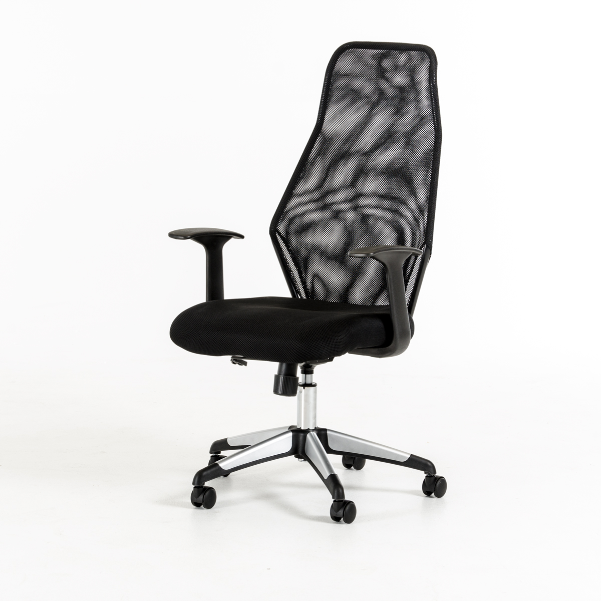 48" Black Plastic and Steel Office Chair