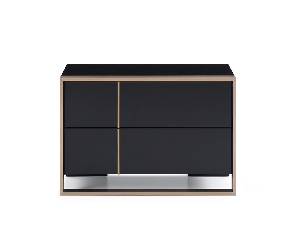 20" Brushed Black Stainless Bronze Nightstand