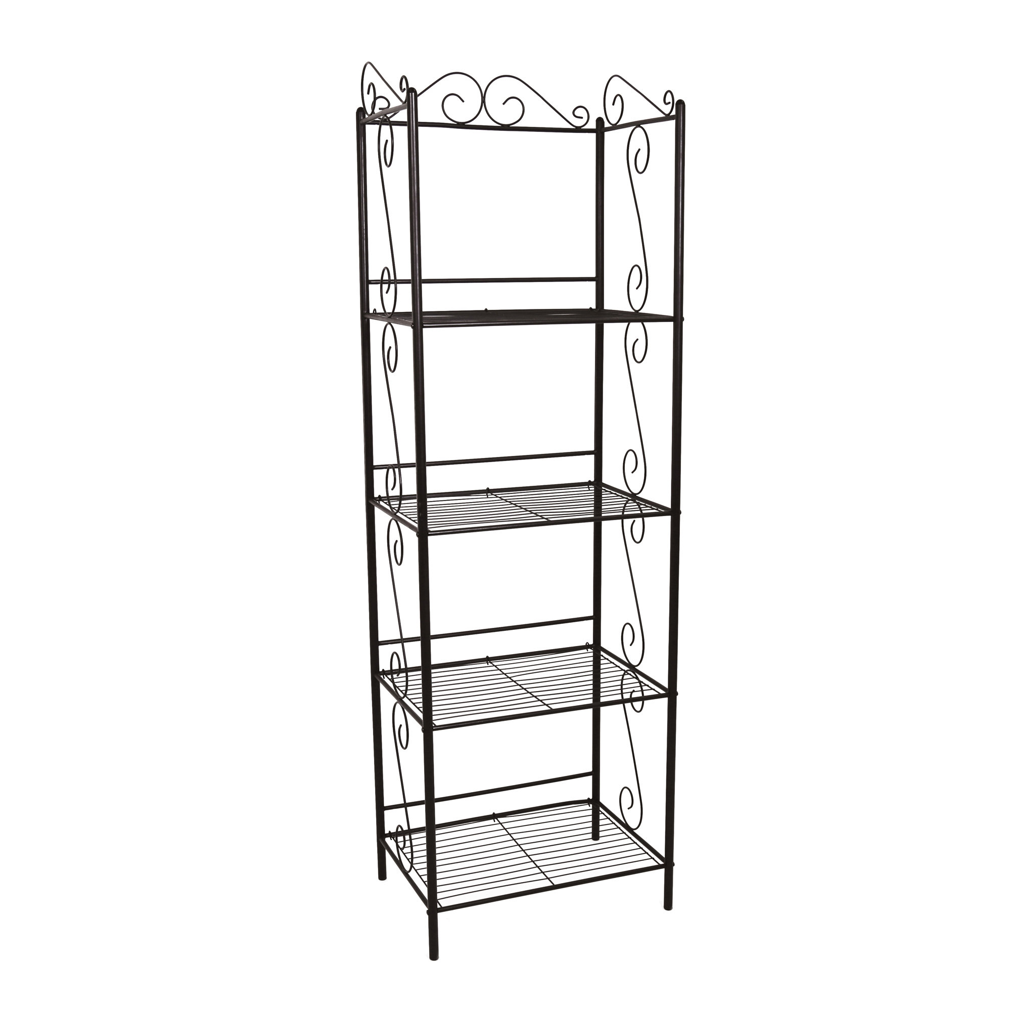 15.25" x 22" x 70" Brown Metal Shelf Bookcase