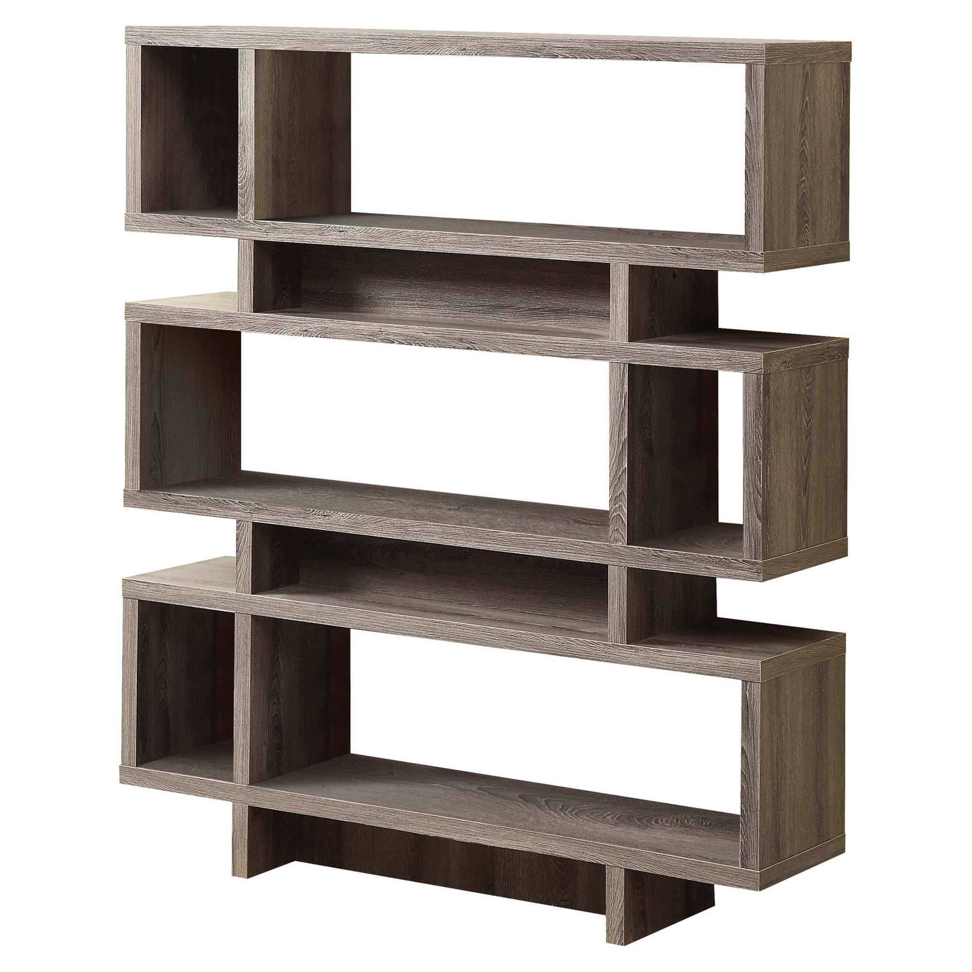 12" x 47.25" x 54.75" Dark Taupe Particle Board Hollow Core Bookcase