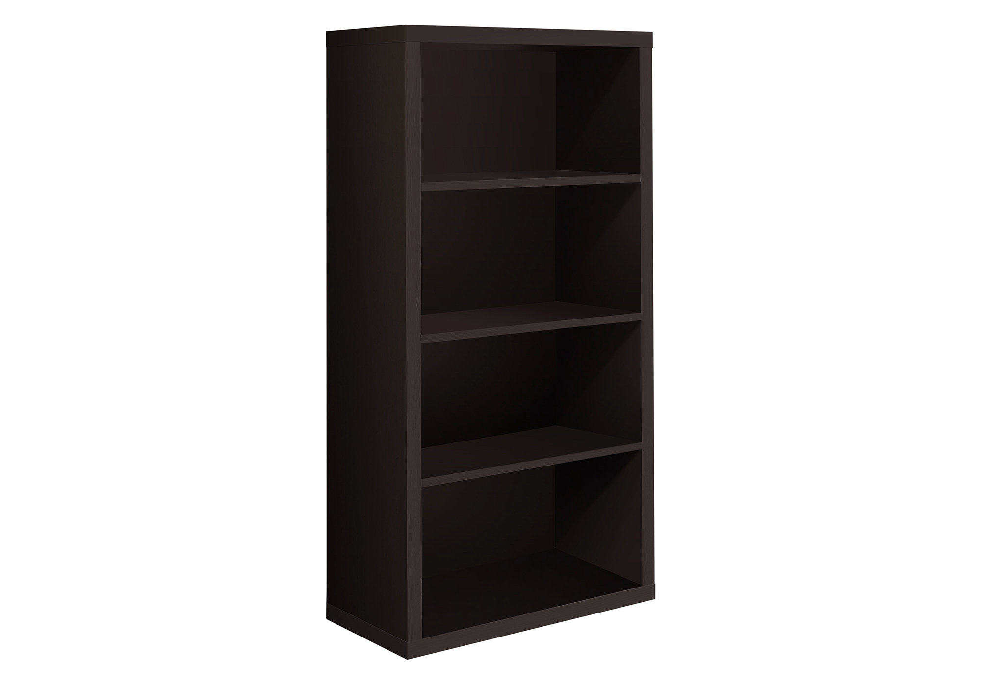 11.75" x 23.75" x 47.5" Cappuccino Particle Board Adjustable Shelves Bookshelf