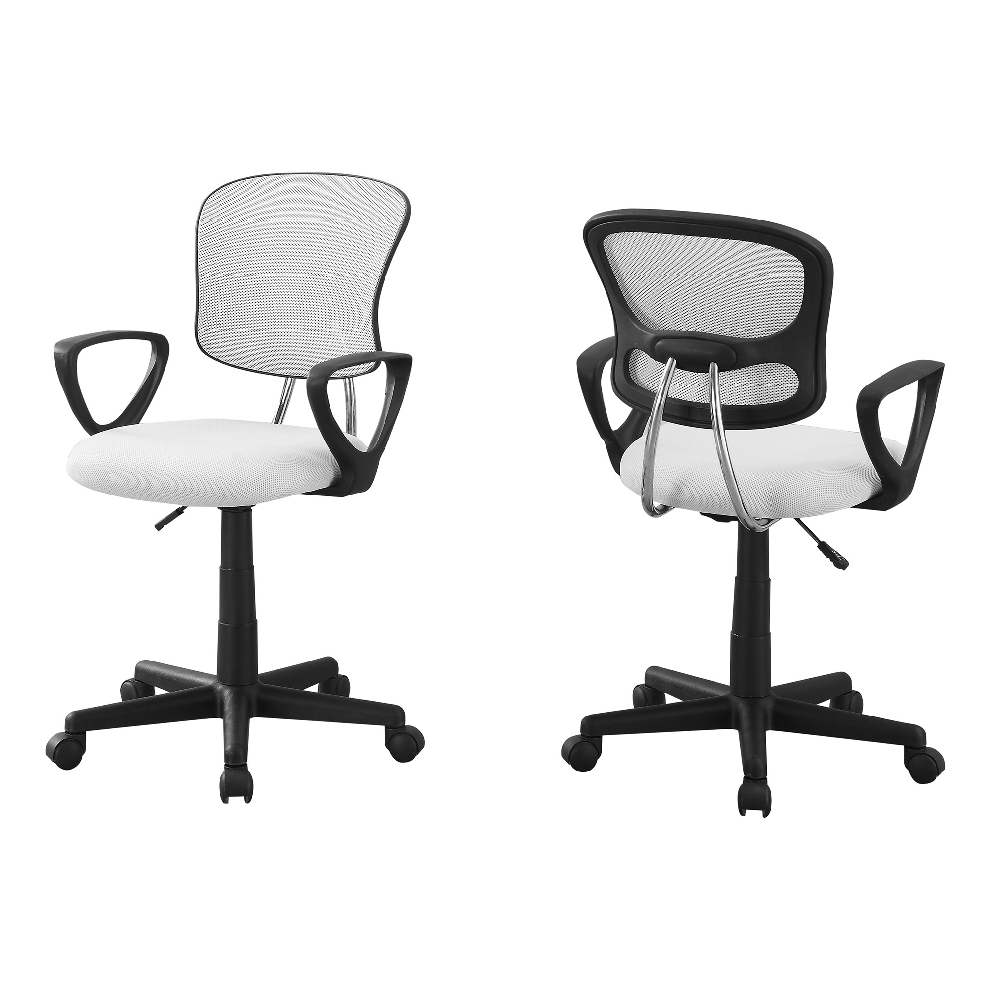 21.5" x 23" x 33" White Foam Metal Polypropylene Polyester Office Chair