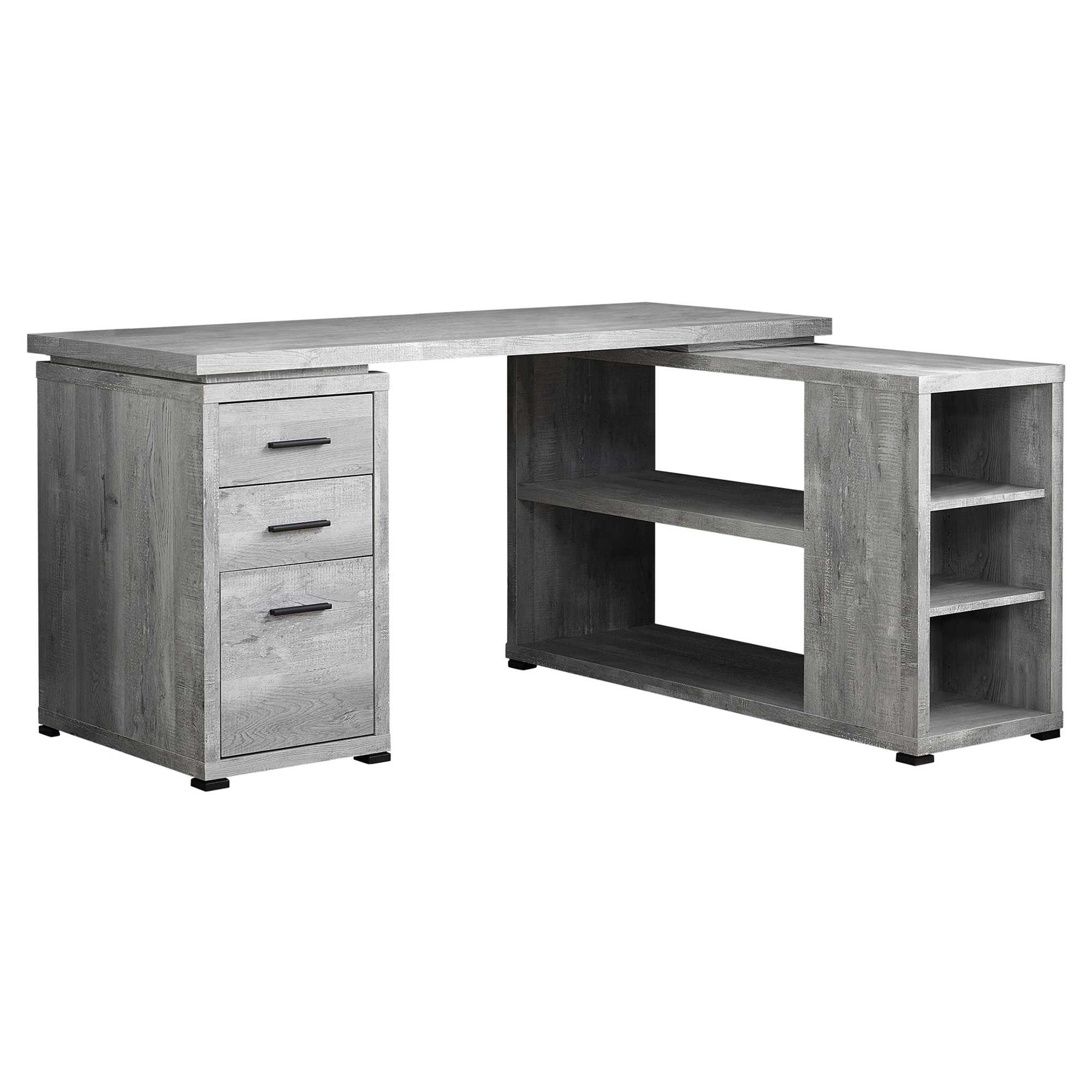 47.25" x 60" x 29" Grey Particle Board Hollow Core Computer Desk