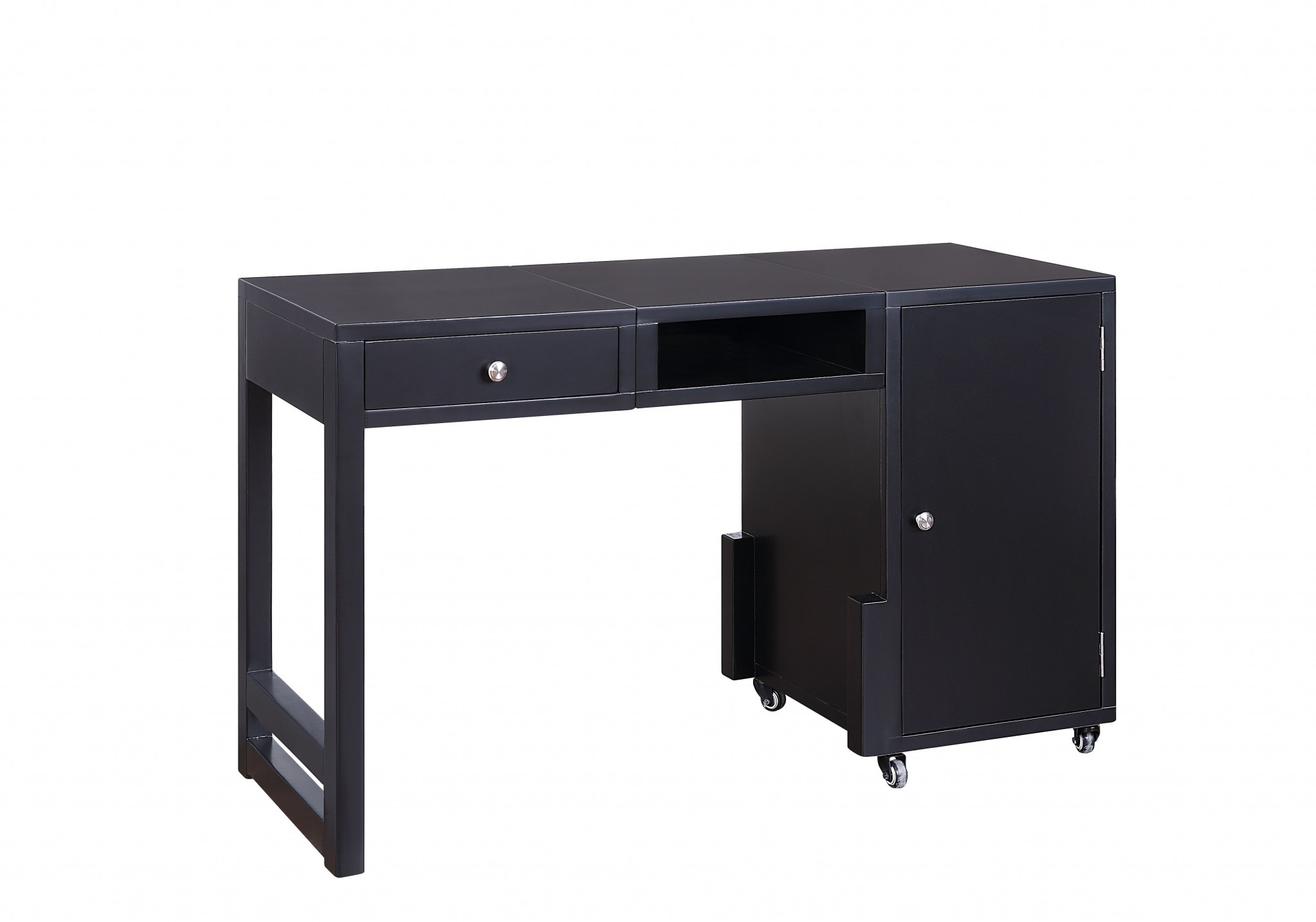 20" X 48" X 30" Black Wood Veneer Desk (Convertible)