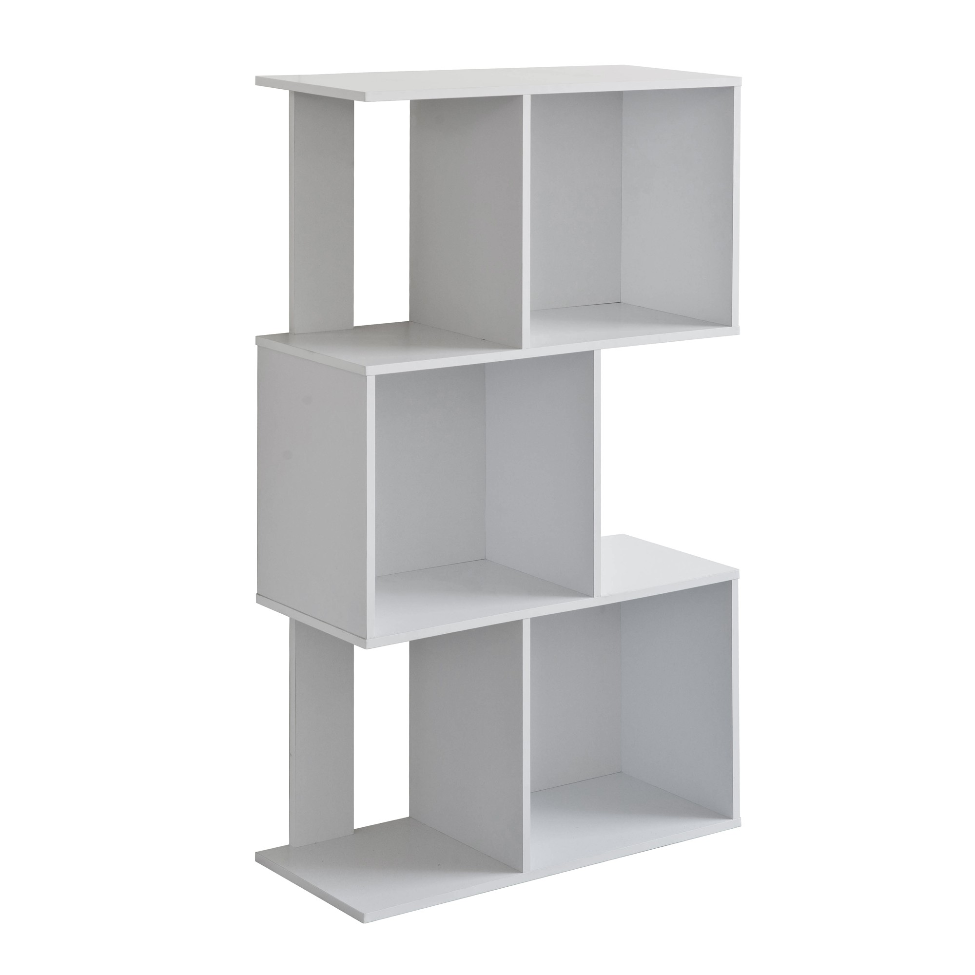 Mod White Finish Open Cube 3 Shelf Bookcase