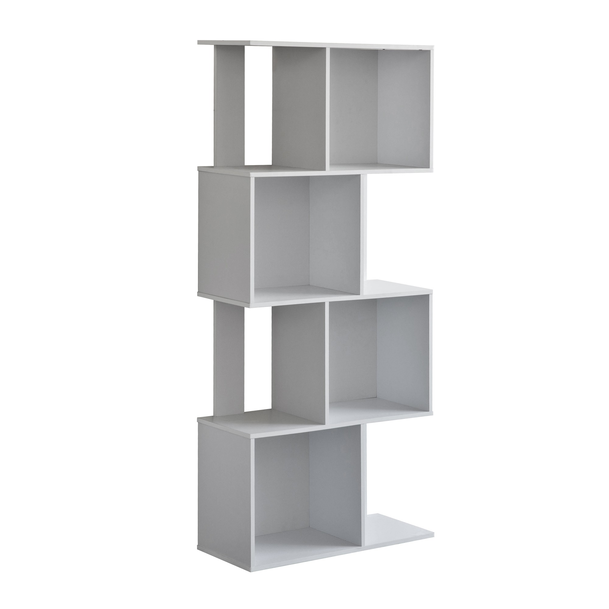 Mod White Finish Open Cube 4 Shelf Bookcase
