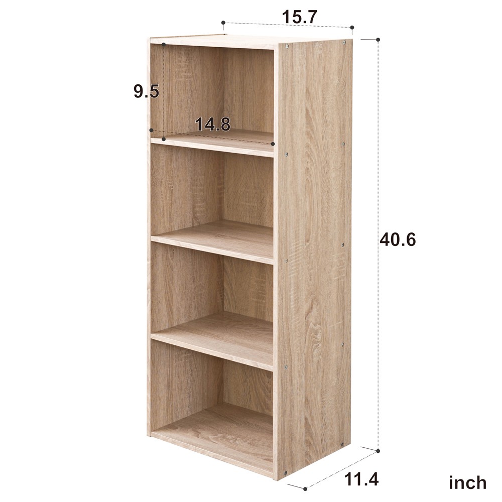 Classic Natural 4 Shelve Storage Bookcase