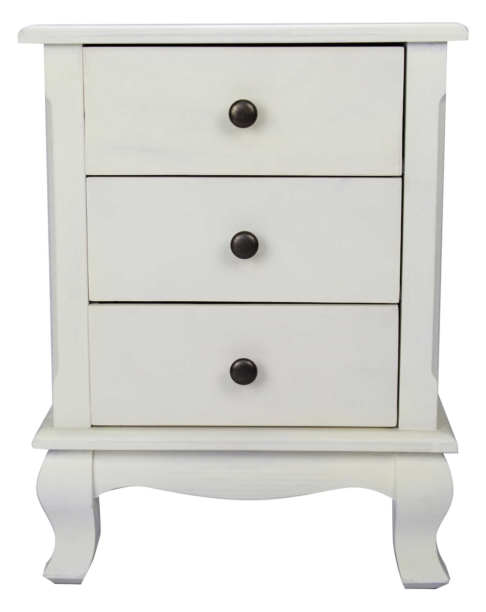 18" X 14" X 24" White Wood Pine Nightstand with Drawers