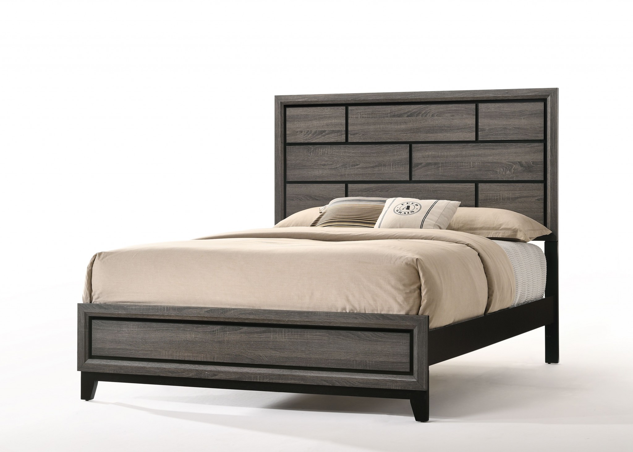 86" X 79" X 56" Weathered Gray Eastern King Bed