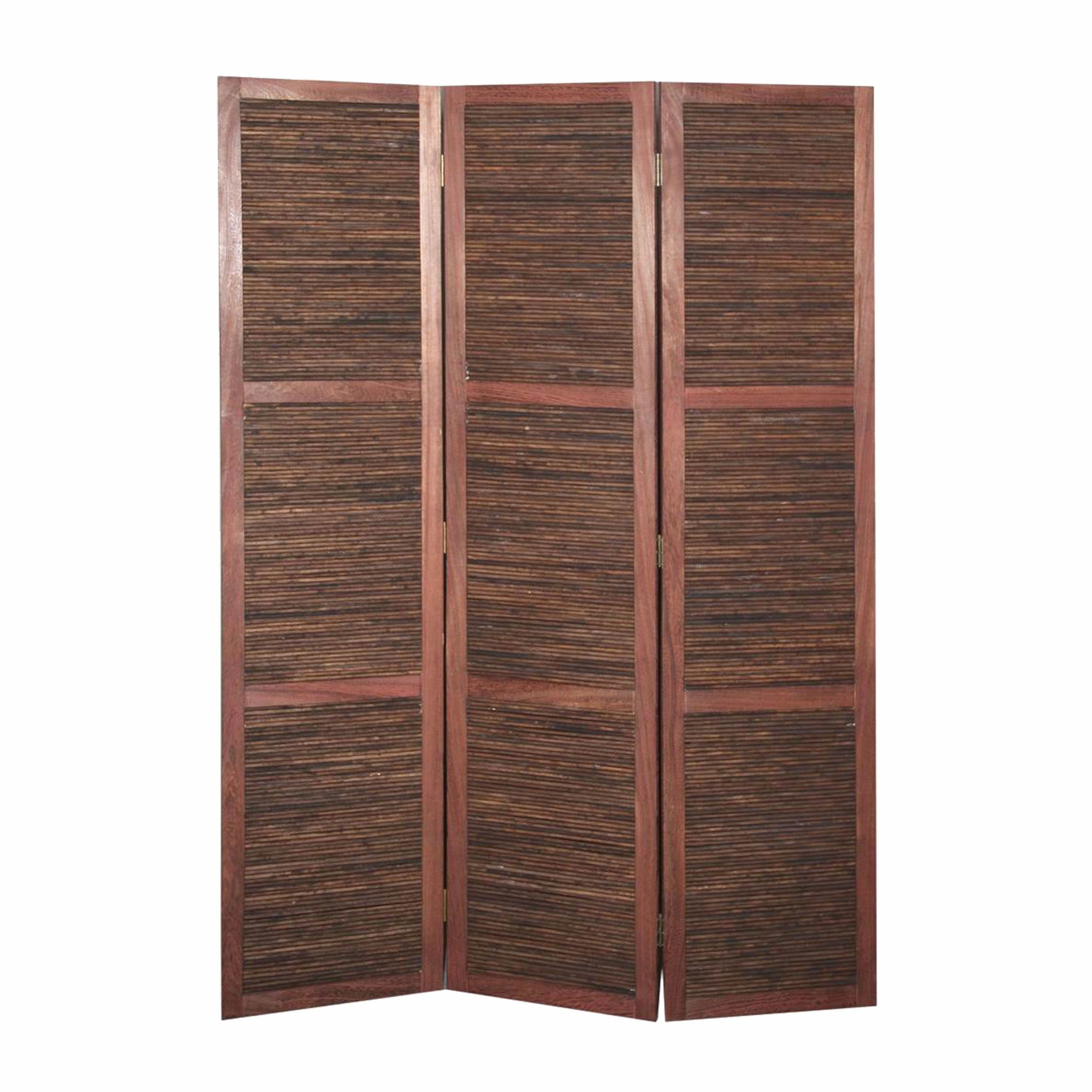 Warm Brown 3 Panel Room Divider Screen