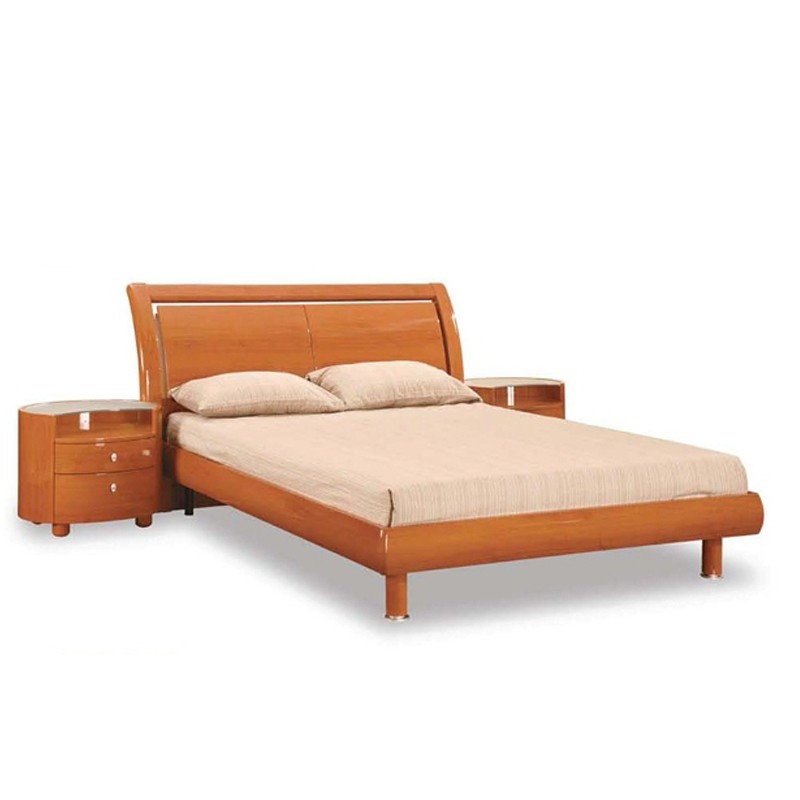 67'' X 91'' X 41'' Modern Queen Cherry High Gloss Bed