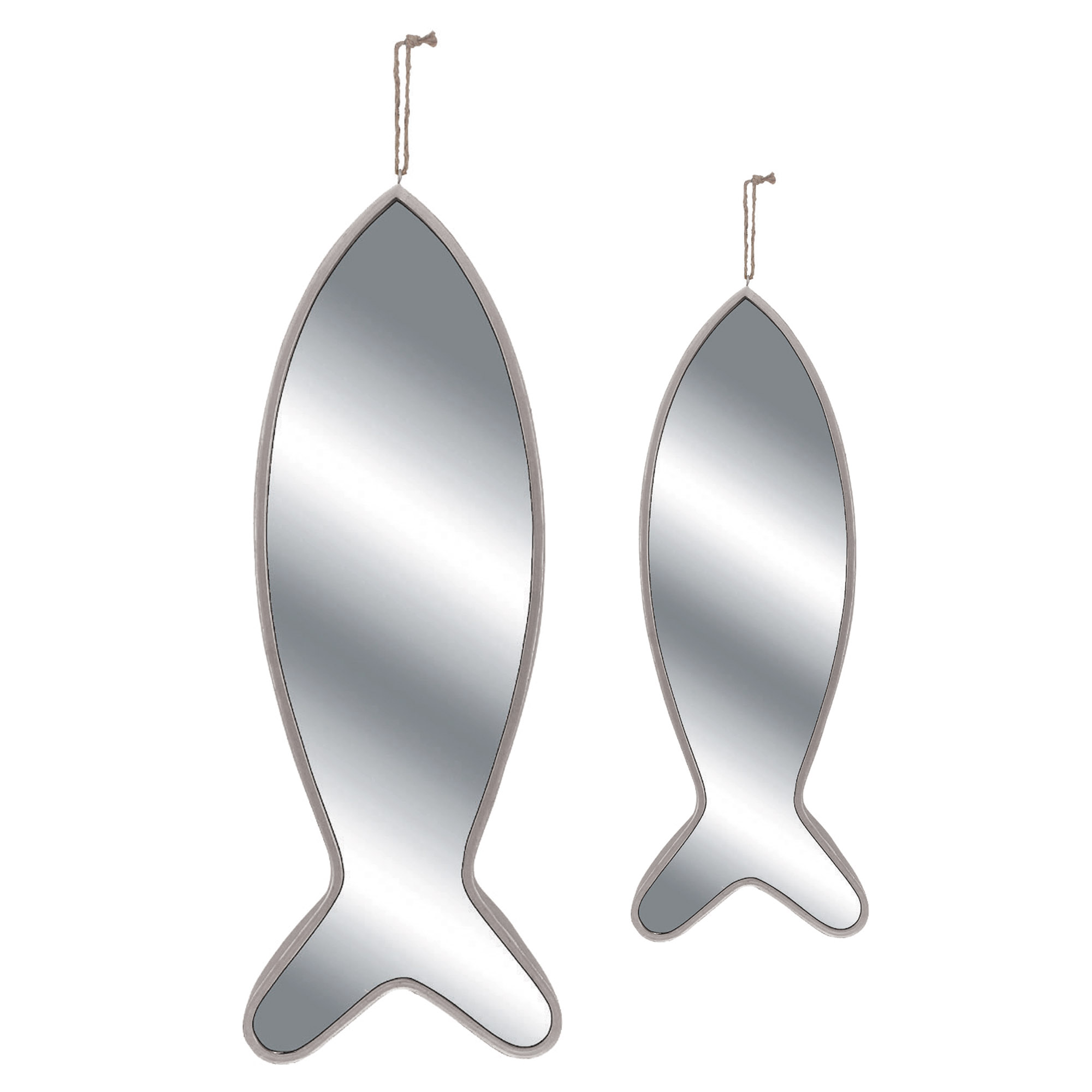 11" X 29" Silver Fish Mirror (Set of 2)