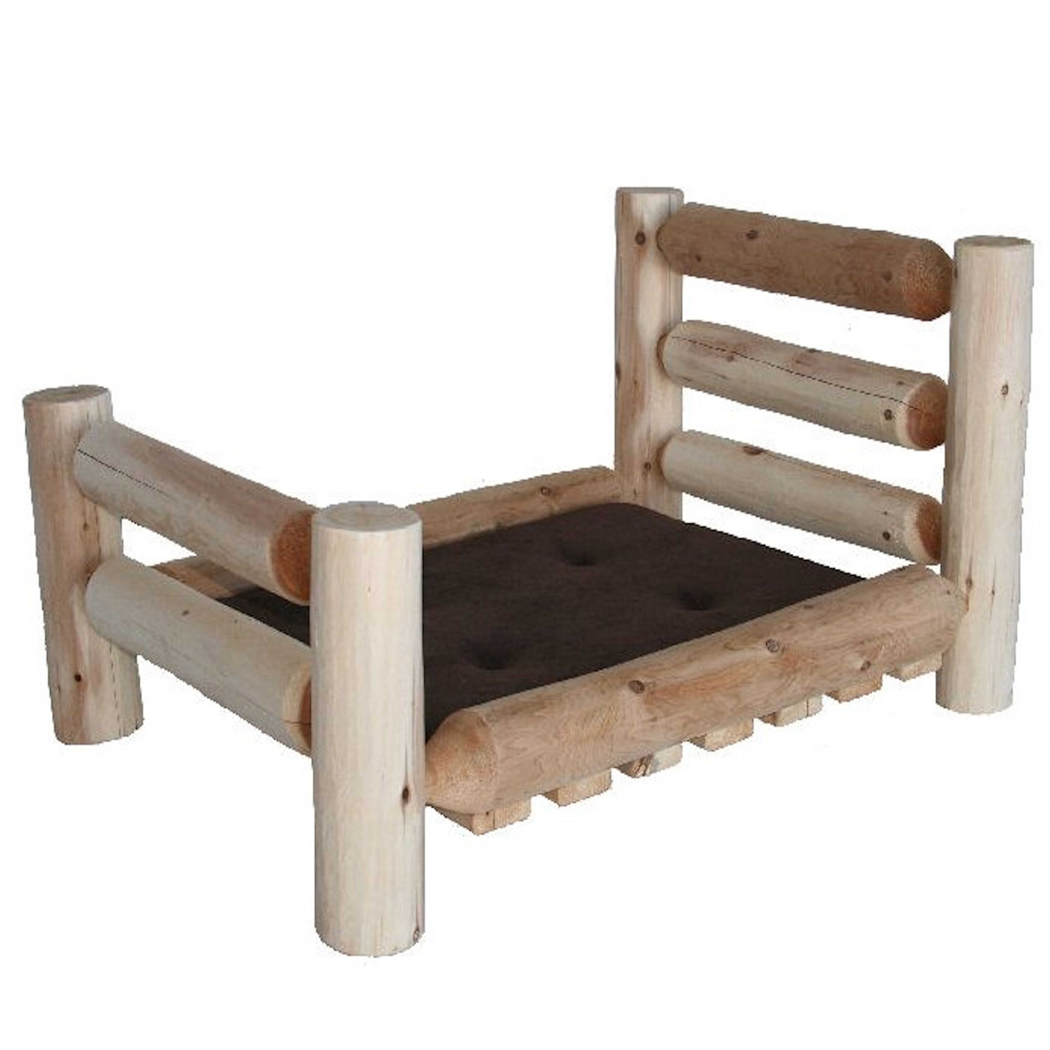 Rustic and Natural Cedar Log Small Replica Pet Bed