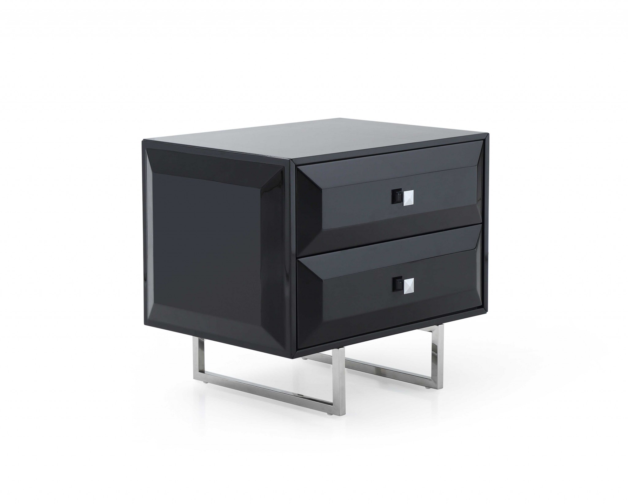 27" X 20" X 23" Black Chrome Nightstand