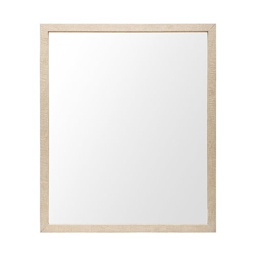 Rectangle Natural Accent Mirror with Matte Finish Frame