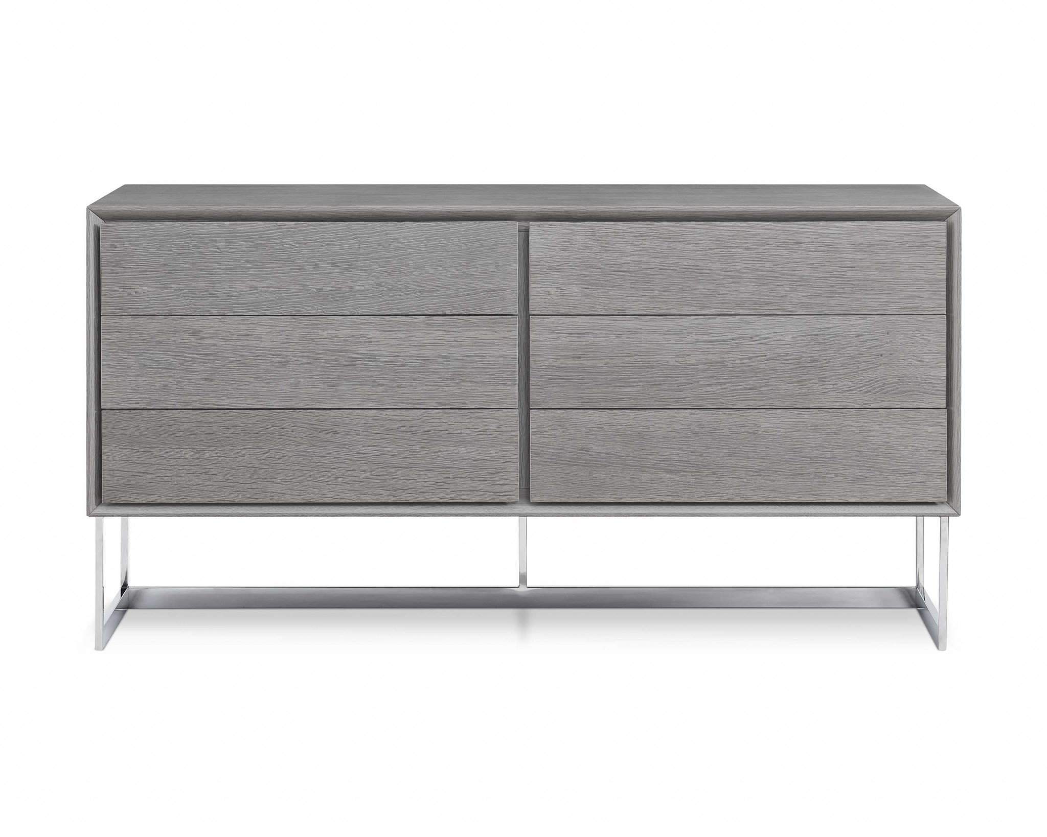 60" X 20" X 32" Gray oak Stainless Steel Buffet