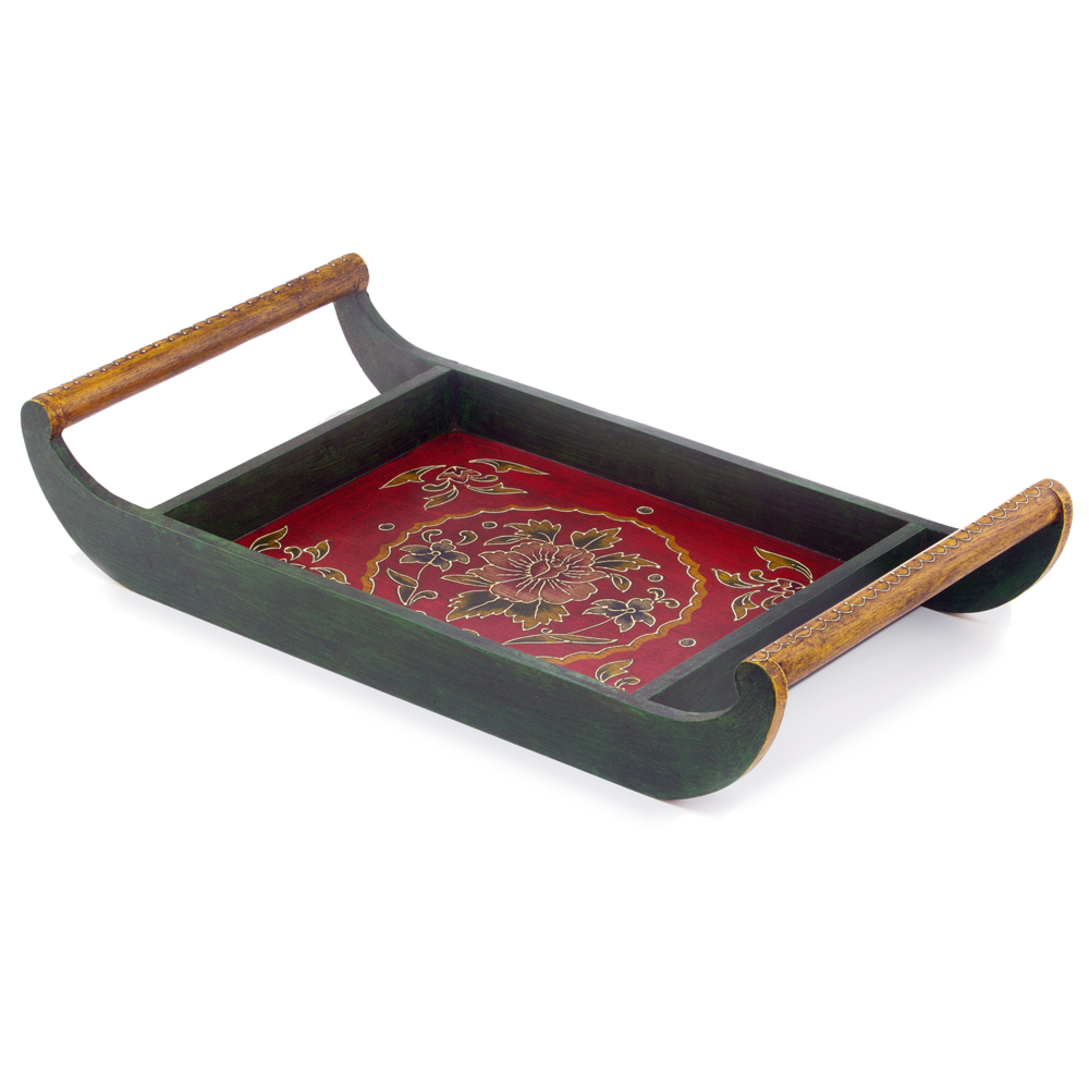 12.5" x 23.5" x 4.5" Multi Color Handled Tray