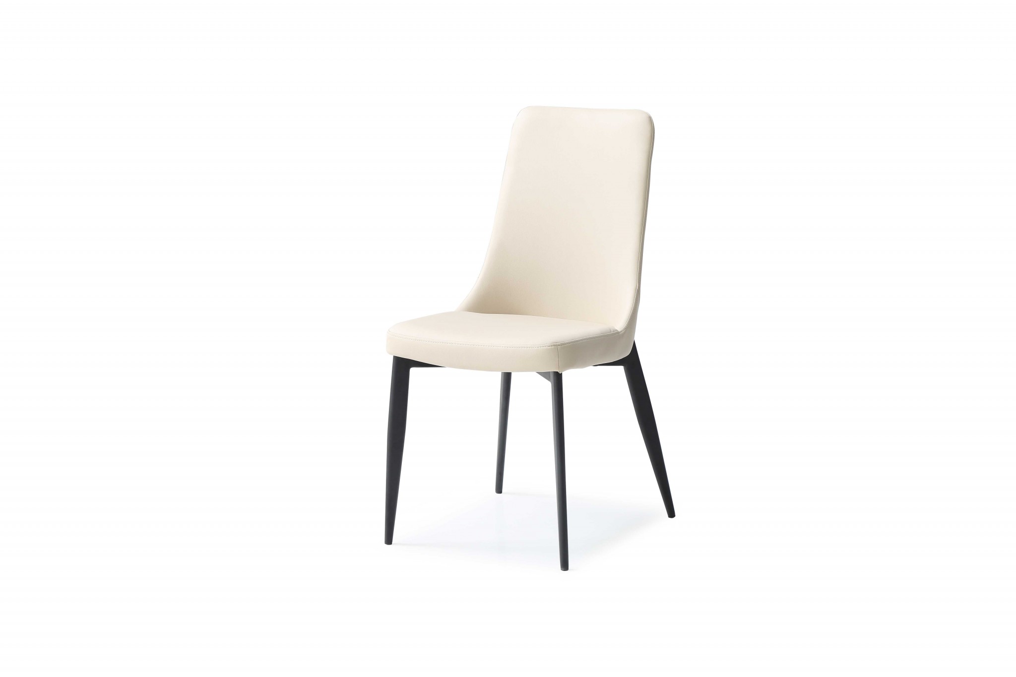 Light Taupe Faux Leather Metal Dining Chair
