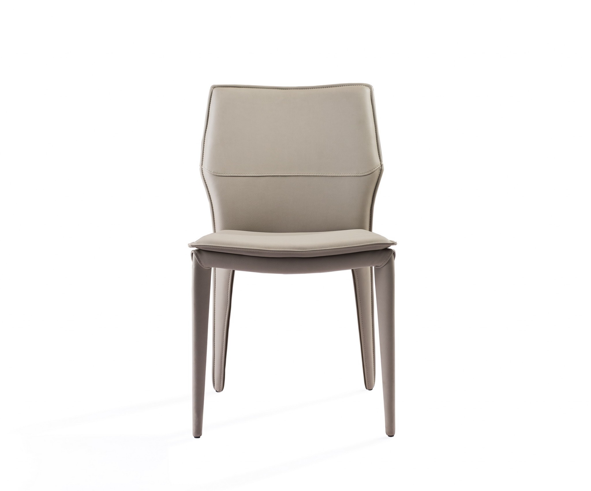 Gray Faux Leather Metal Dining Chair