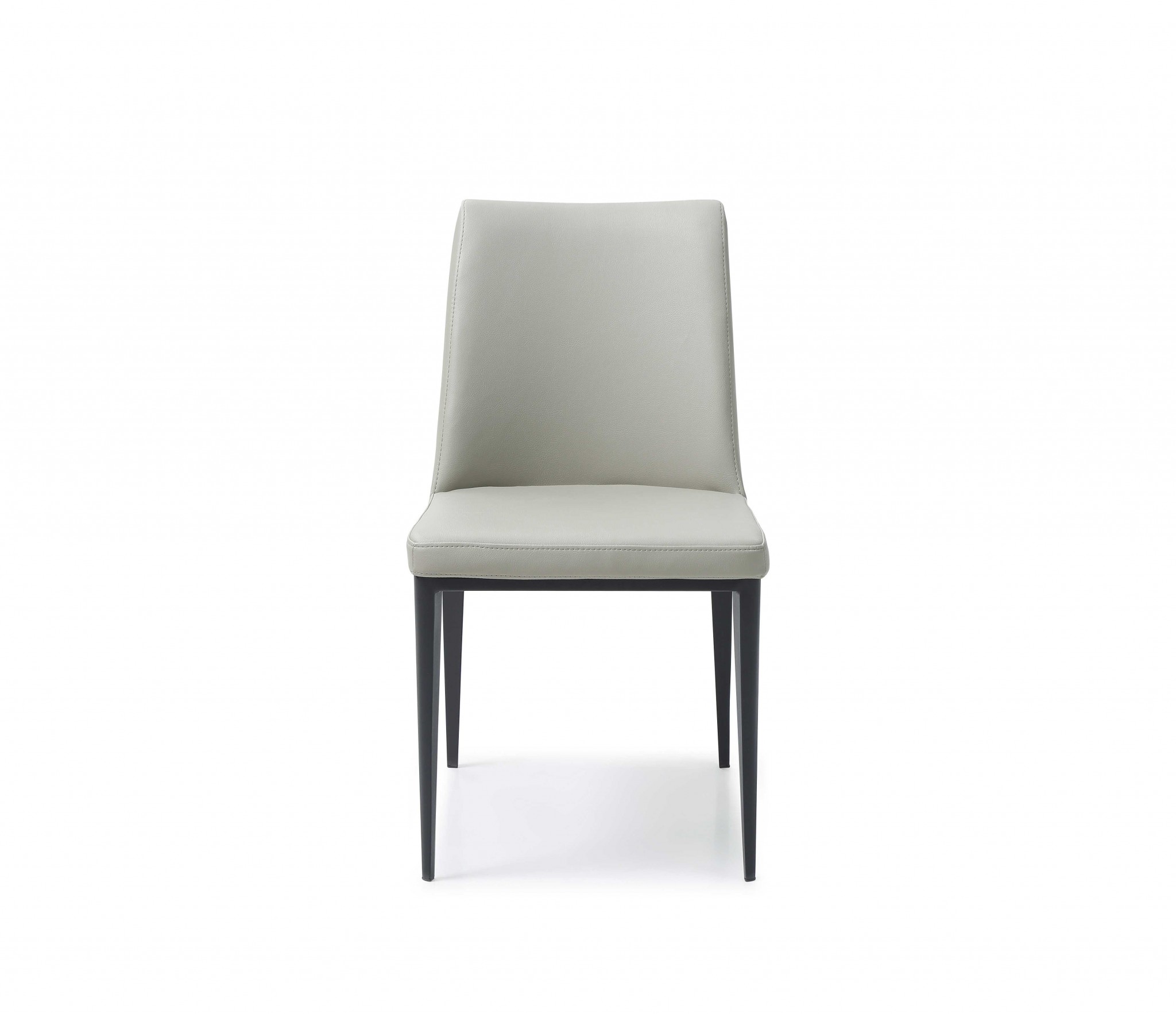 Light Grey Faux Leather and Metal Dining Chair
