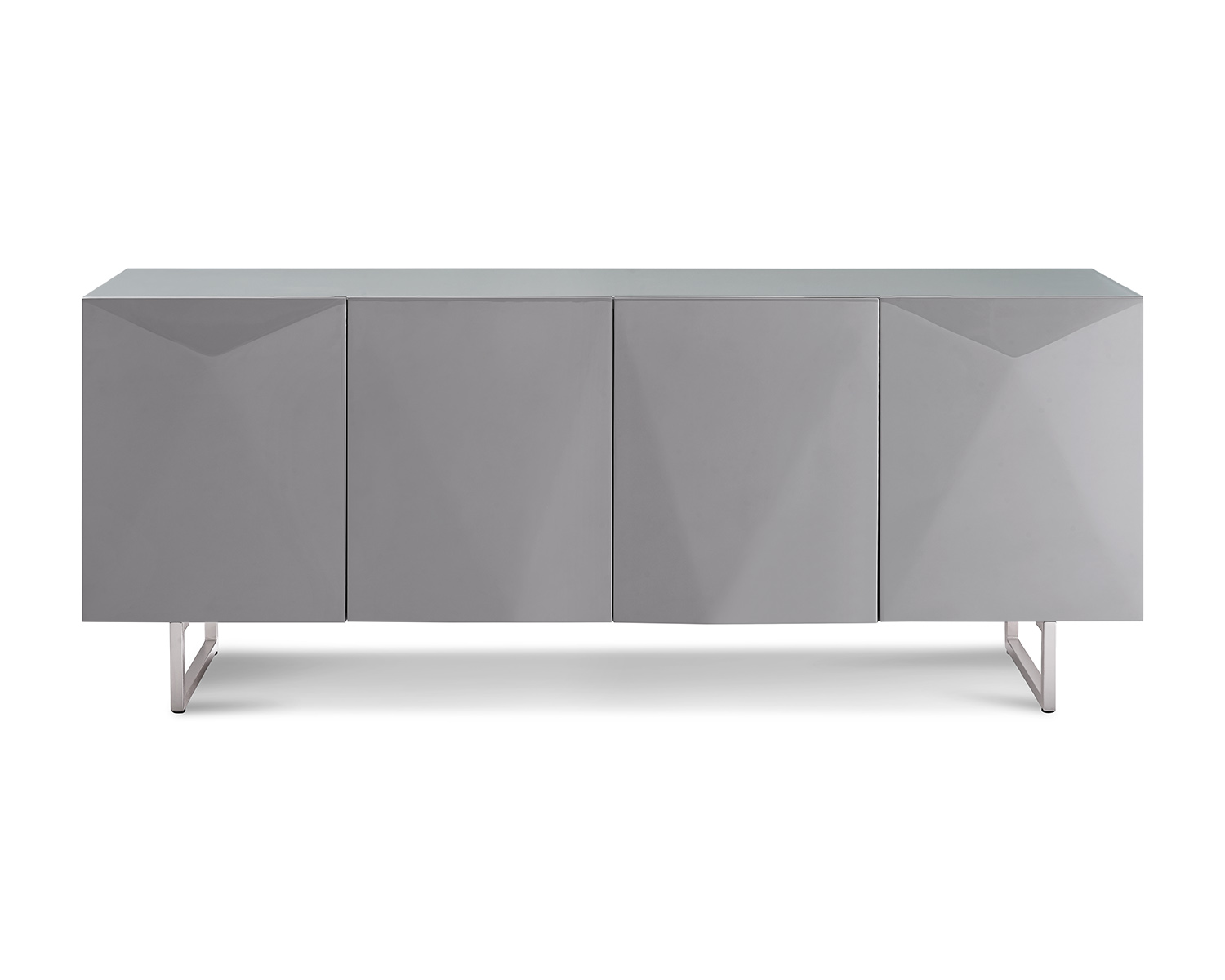 79" X 18" X 32" Gray White Metal Buffet